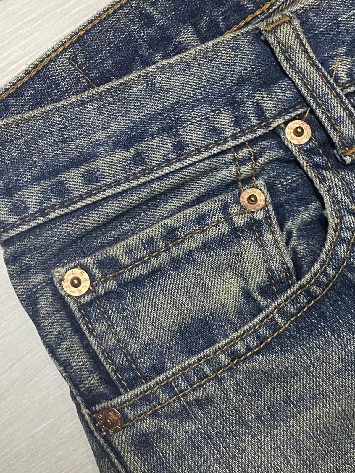 Levi's Vintage Levis 505 Mud Wash Distressed Skinny Jeans Size US 30 / EU 46 - 7 Thumbnail