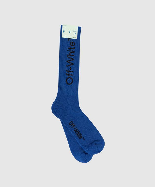 Off-White o1y0325 Size : OS / Logo Socks in Blue Size ONE SIZE - 1 Thumbnail
