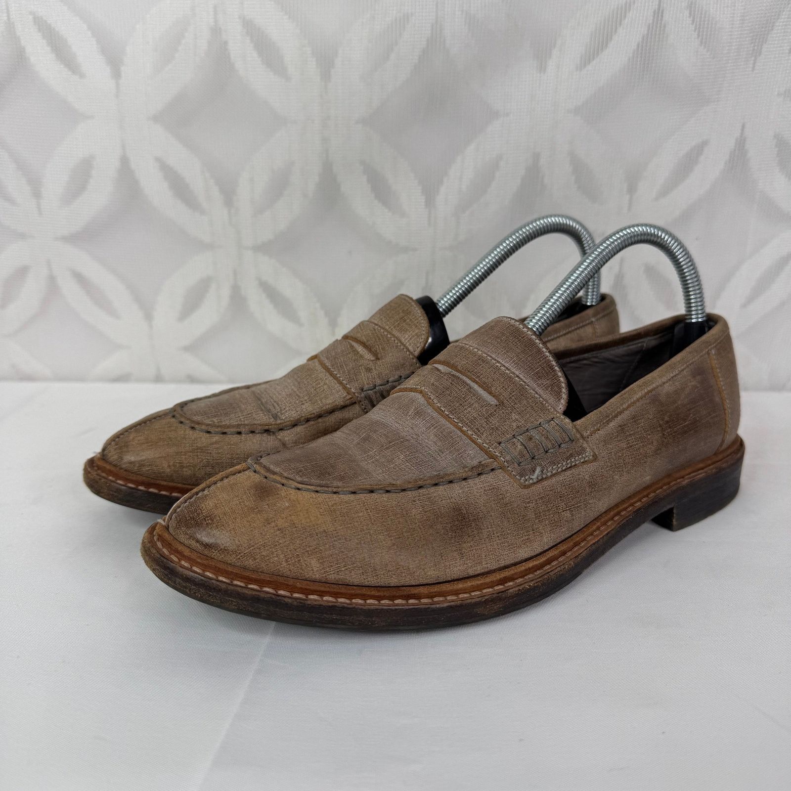 Brunello Cucinelli BRUNELLO CUCINELLI Leather Whipstitch Trim Brown Loafers Size US 6 / EU 39 - 3 Thumbnail