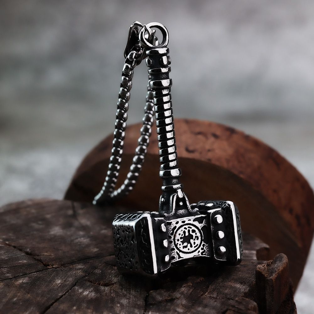 Vintage Viking Solid Hammer Double-Sided Pendant Necklace Size ONE SIZE - 3 Thumbnail