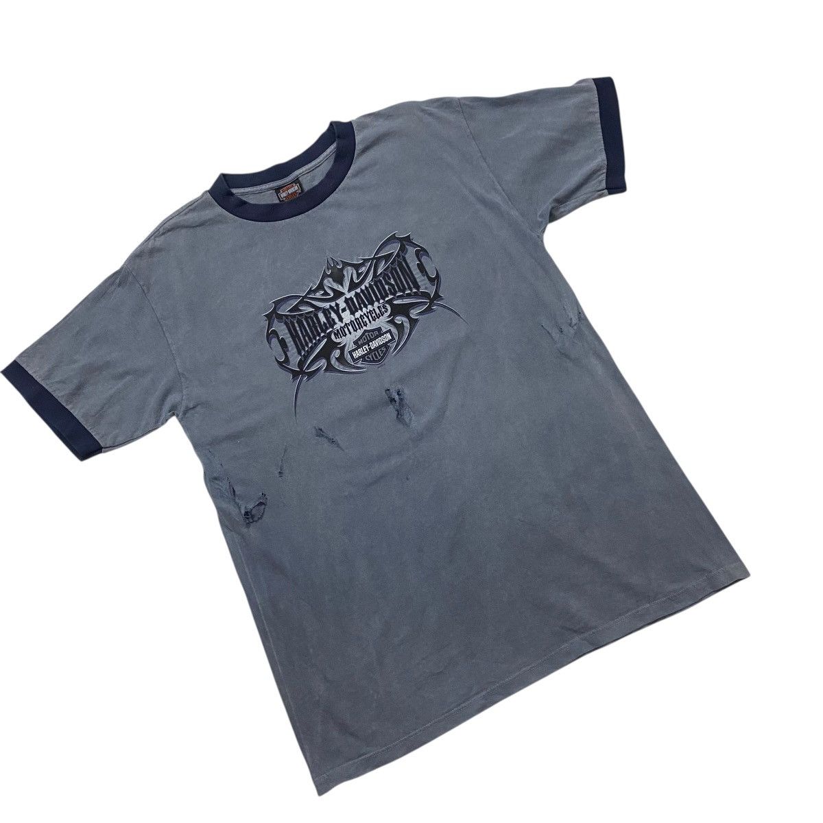 Harley Davidson Harley Davidson Vintage Y2K distressed ringer tee Size US L / EU 52-54 / 3 - 2 Thumbnail