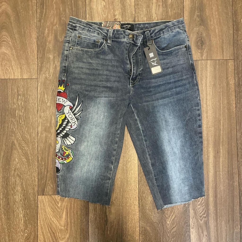 Ed Hardy Ed Hardy denim jeggings w/ design(cut at the bottom) Size 30" / US 8 / IT 44 - 2 Thumbnail