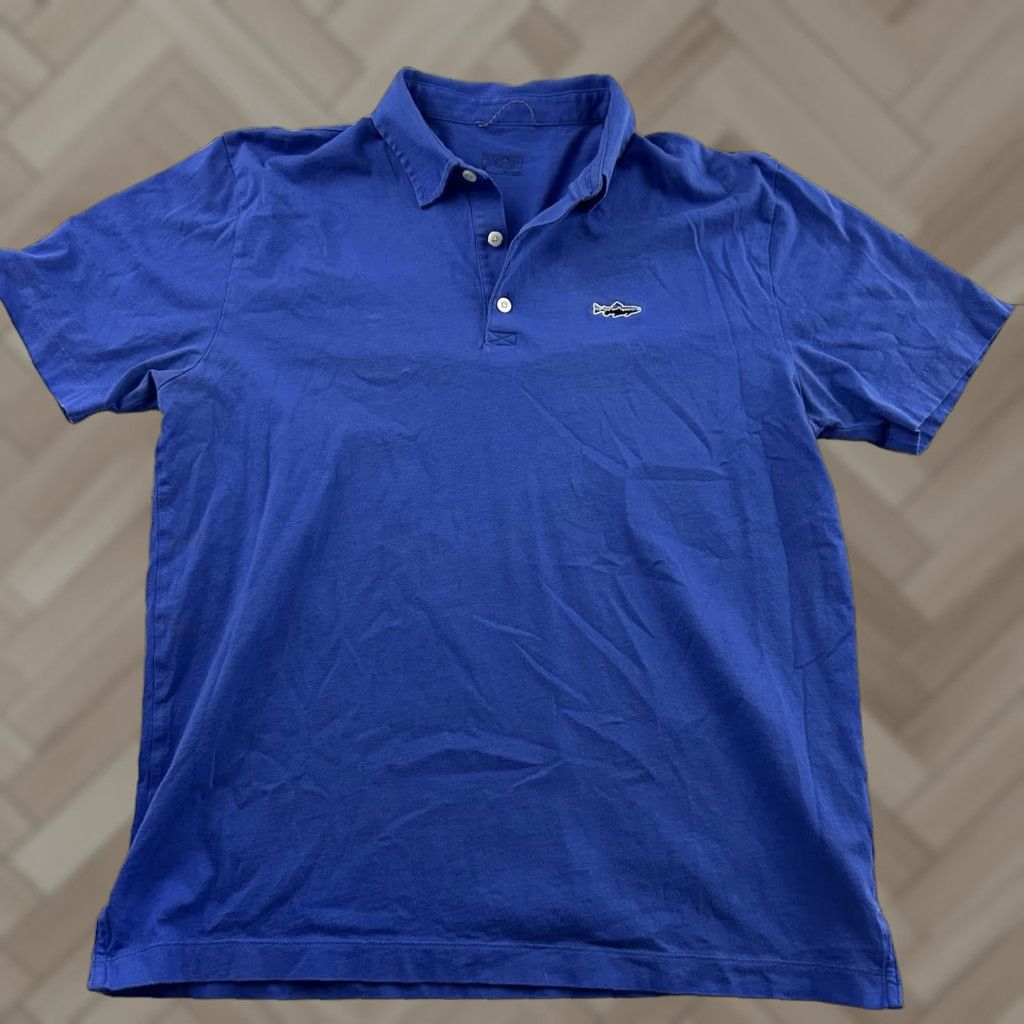 Patagonia Patagonia Shirt Men's Medium Blue Short Sleeve Button Polo Fitz Roy Trout Collection Casual Cotton Shirt Mens Regular Fit Button-Up Polo Blue Size US M / EU 48-50 / 2 - 1 Thumbnail
