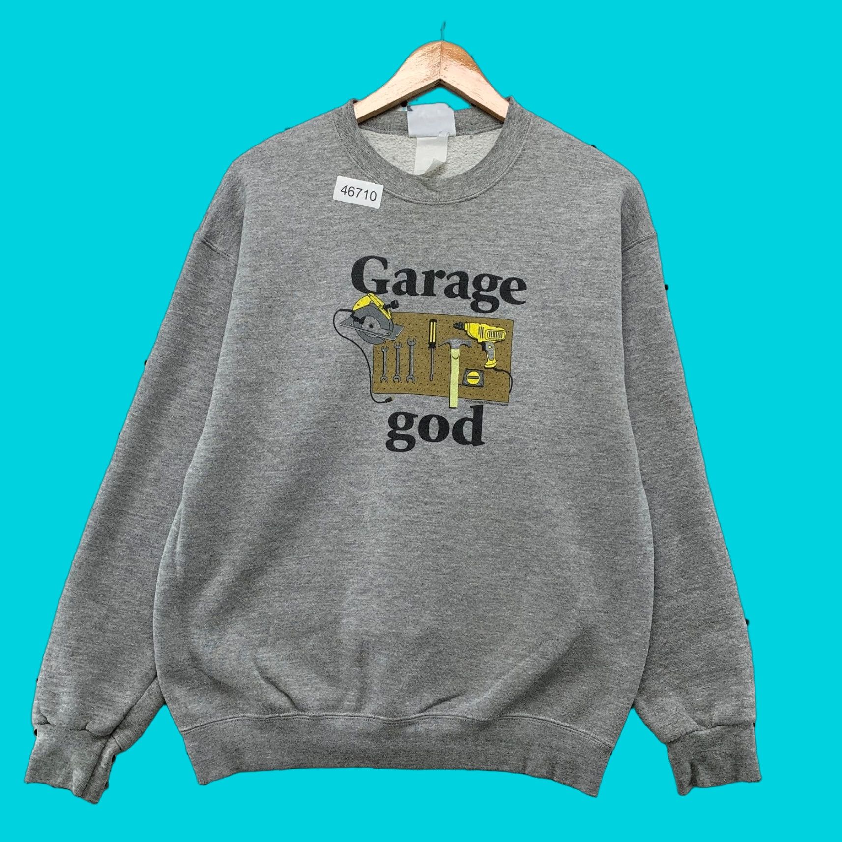 Lee VINTAGE Lee Sweatshirt Mens M Gray Graphic Tools Pullover Dad 90s Funny Garages USA Size US M / EU 48-50 / 2 - 1 Thumbnail