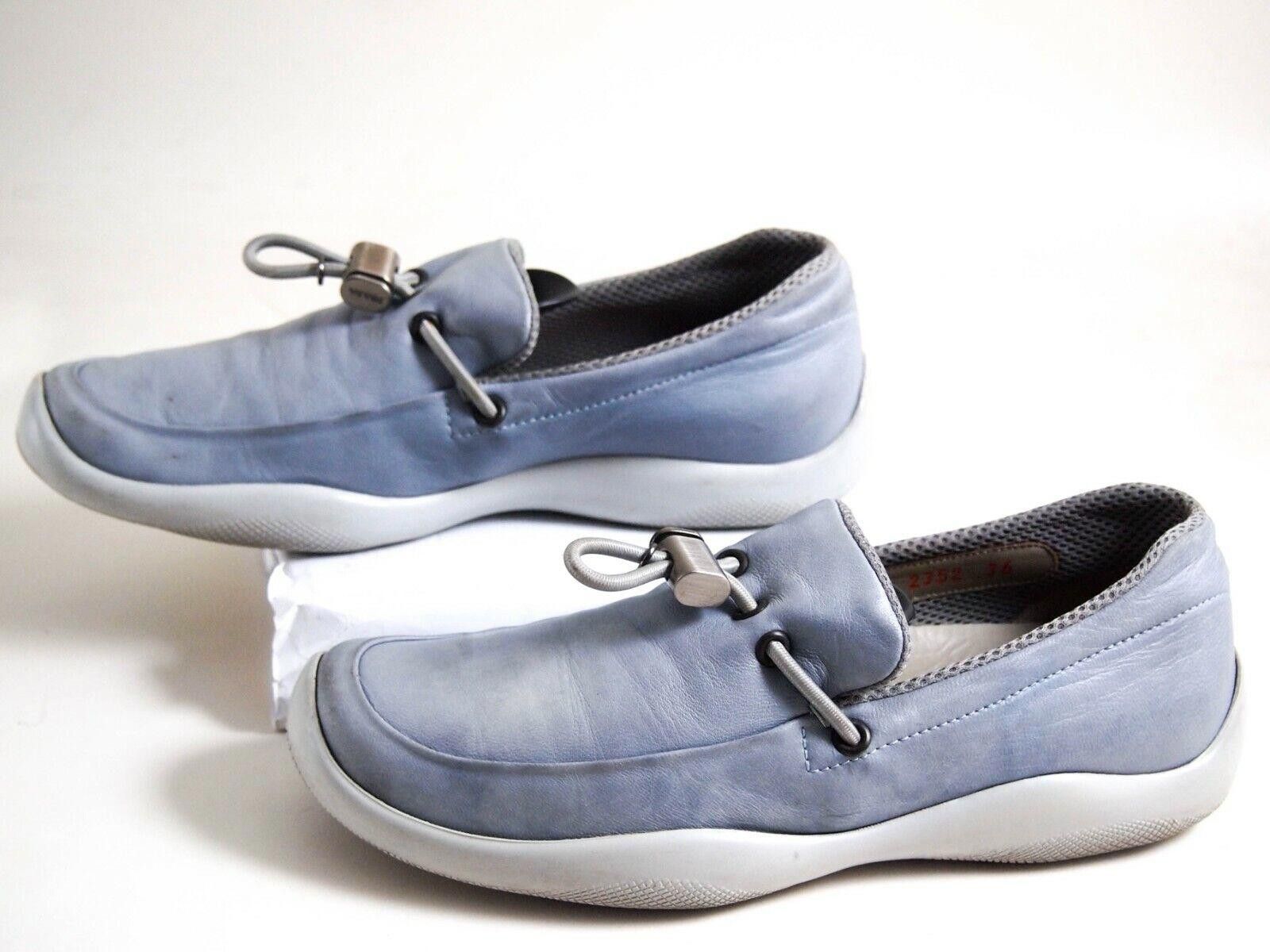 Prada Prada Slip Ons 2352 Sneakers Blue Leather Womens EU 36 US 6 Size US 6 / IT 36 - 4 Thumbnail