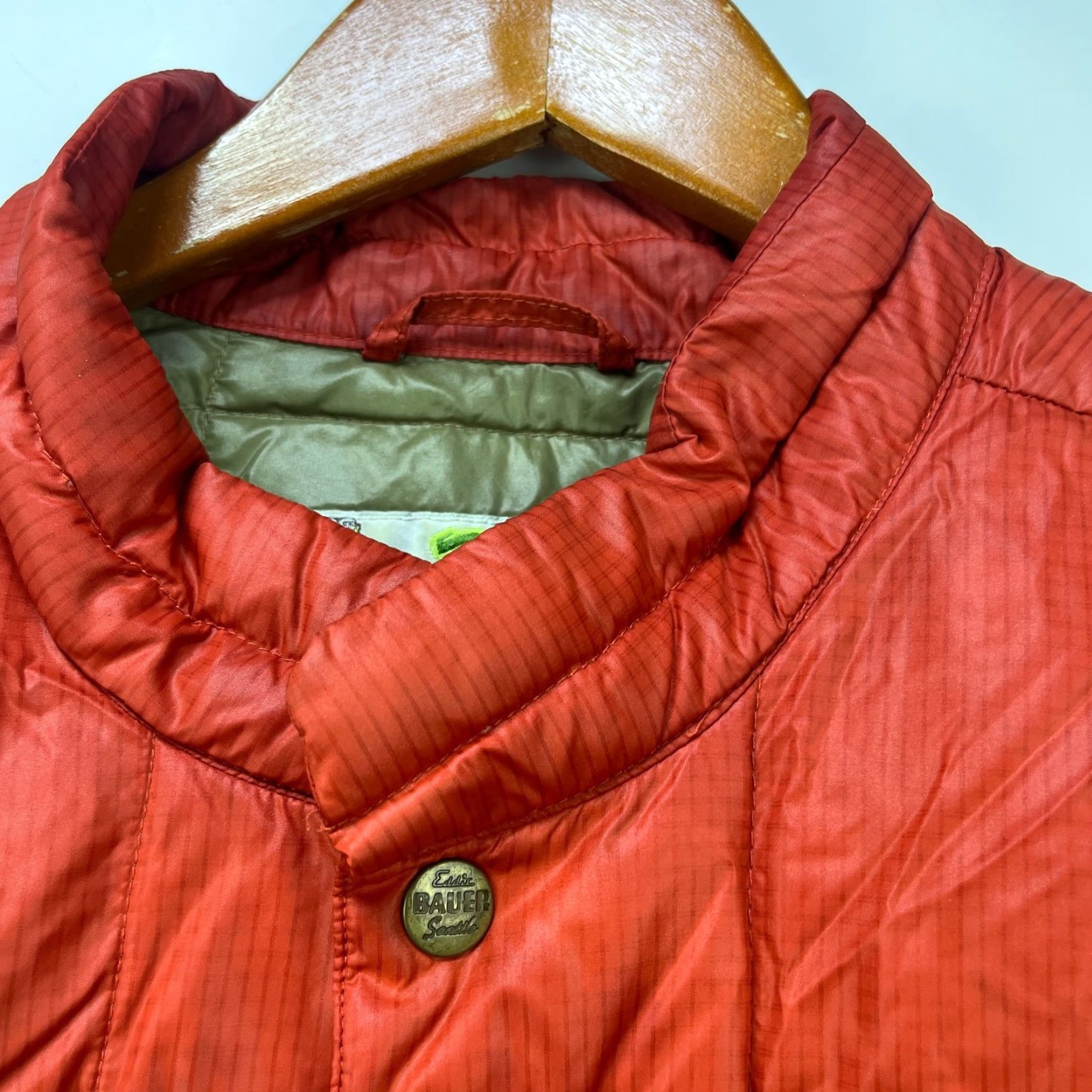 Eddie Bauer VINTAGE Eddie Bauer Puffer Jacket Large Men Goose Down Nylon Orange 90s Streetwear Down Insulation Casual Winter Jacket Size US L / EU 52-54 / 3 - 3 Thumbnail