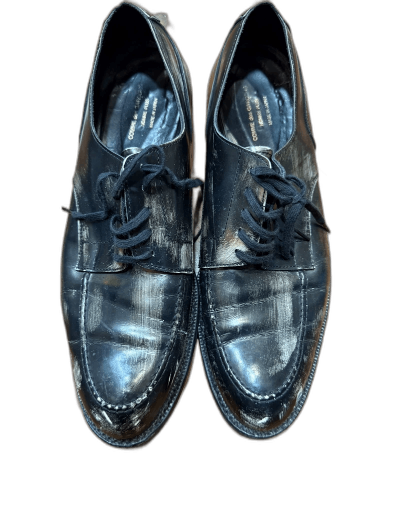 Comme des Garcons Unique Black Dress Shoes With Distressed Finish Size US 10 / EU 43 - 1 Thumbnail