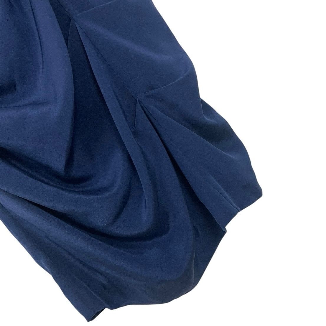 Nicole Miller Nicole Miller Blue Draped Cowl Neck Bodycon Mini Dress Size L / US 10 / IT 46 - 6 Thumbnail