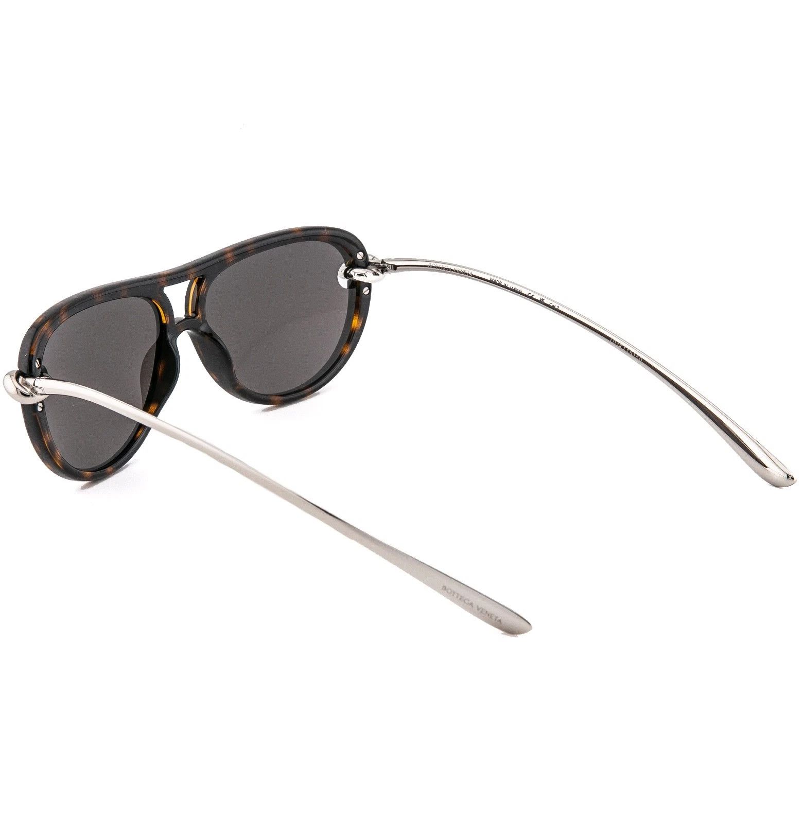 Bottega Veneta BOTTEGA VENETA 1418 KNOT Pilot BV1418S Silver Brown 002 Size ONE SIZE - 3 Thumbnail
