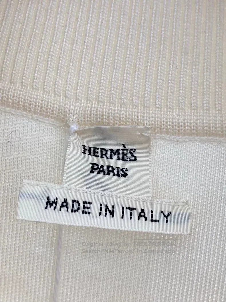 Hermes Hermes White printed mulberry silk and cashmere long-sleev Size XXS / US 00 / IT 34 - 3 Thumbnail