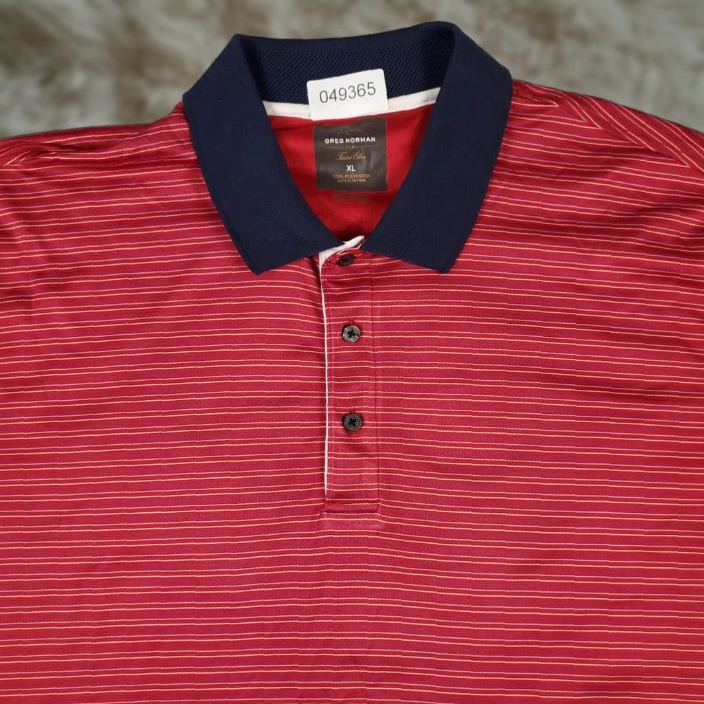 Vintage Greg Norman Polo Shirt Mens XL Red Striped Shark Golf Casual Short Sleeve Polo Size US XL / EU 56 / 4 - 1 Thumbnail