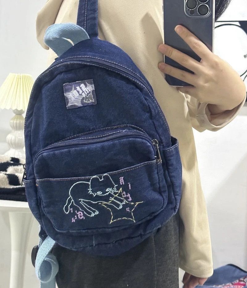 Japanese Brand Denim Classic Simple Backpack Size ONE SIZE - 1 Thumbnail