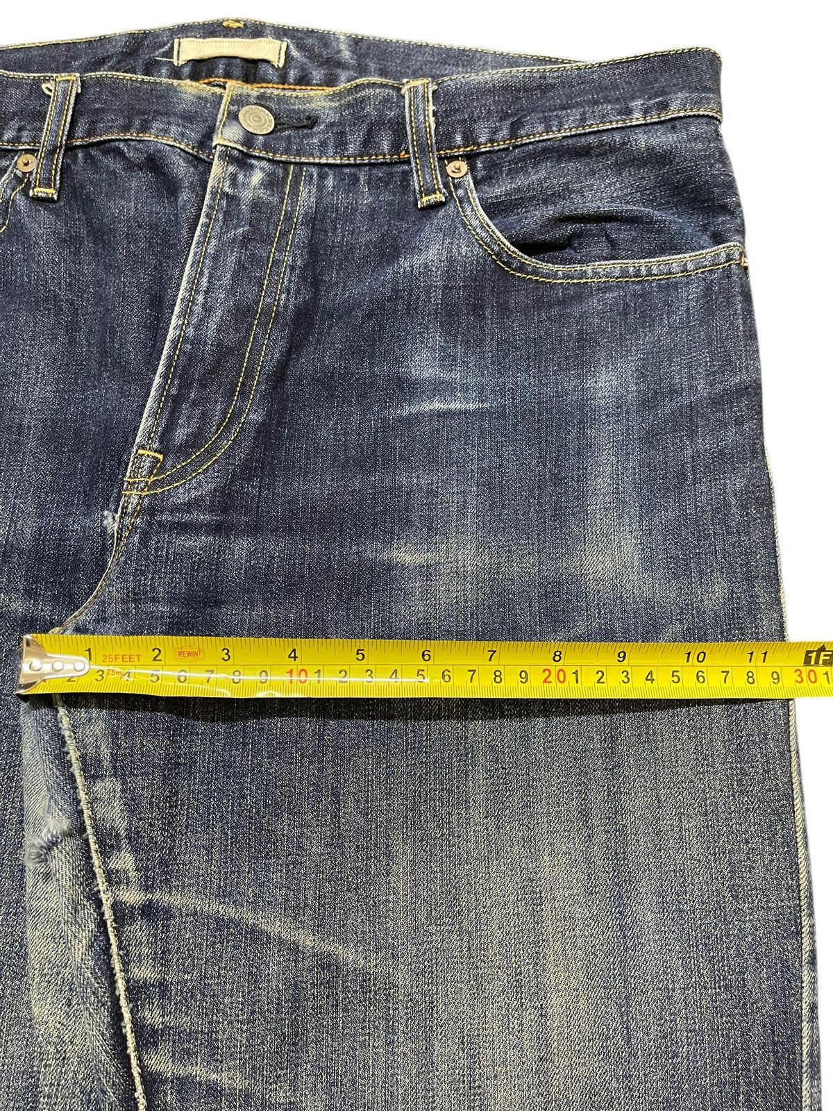 Uniqlo Vintage Y2K Japanese Uniqlo Blue Faded Wash Whisker Straight Size US 36 / EU 52 - 15 Thumbnail