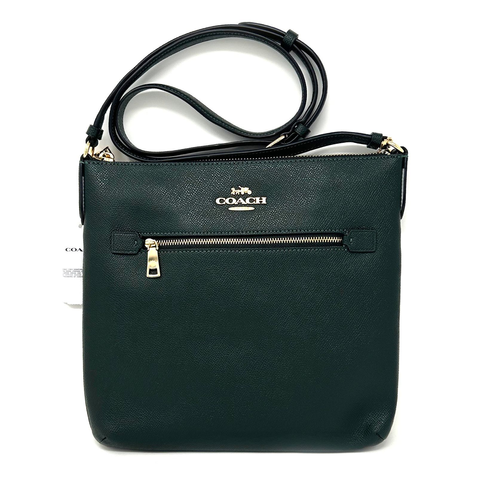image of Coach Rowan File Bag Crossbody Amazon Green Leather C1556, Women's