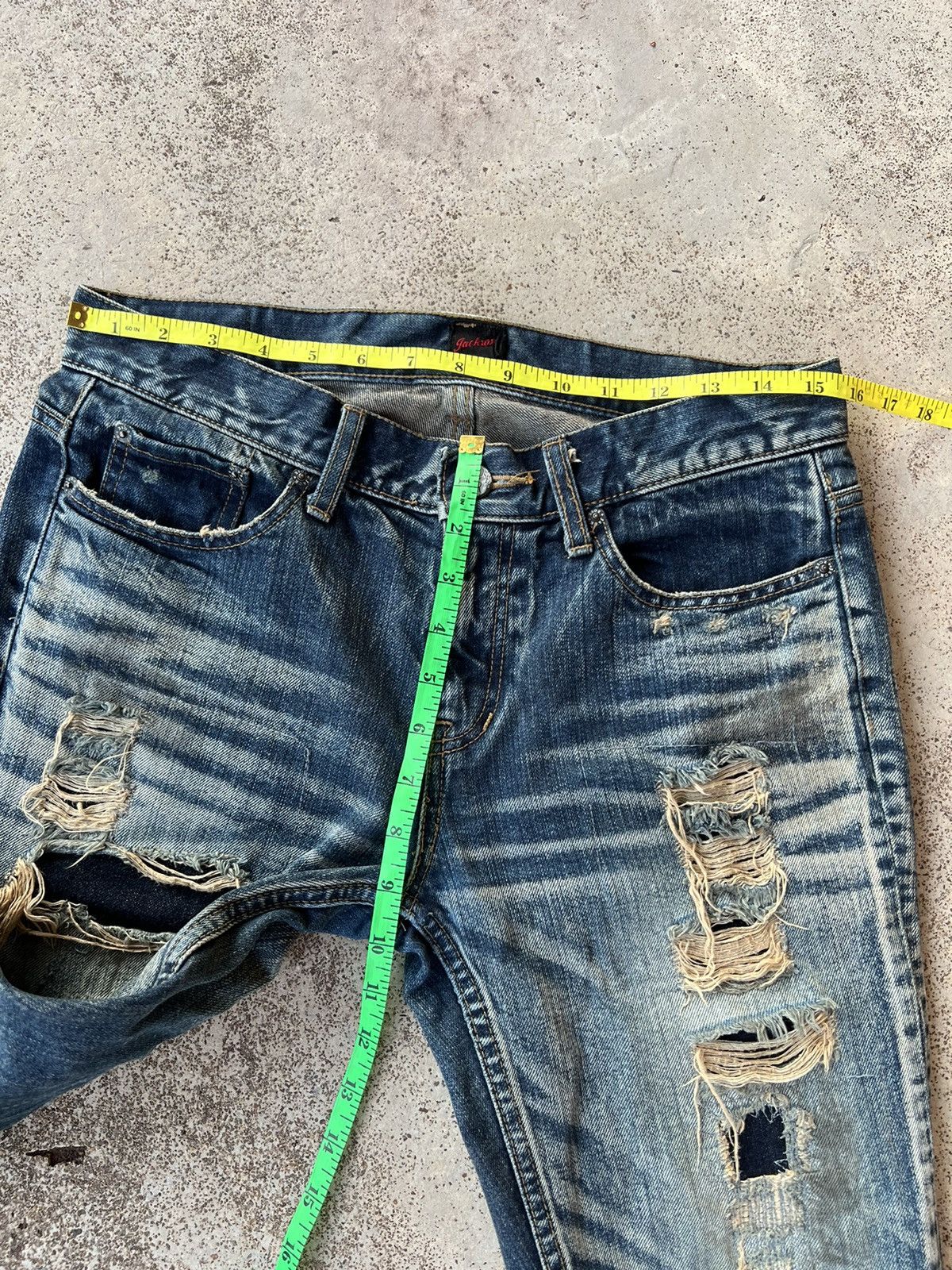 If Six Was Nine × JACKROSE JACK ROSE DISTRESSED RIPPED PUNK JEANS Size US 31 - 12 Thumbnail