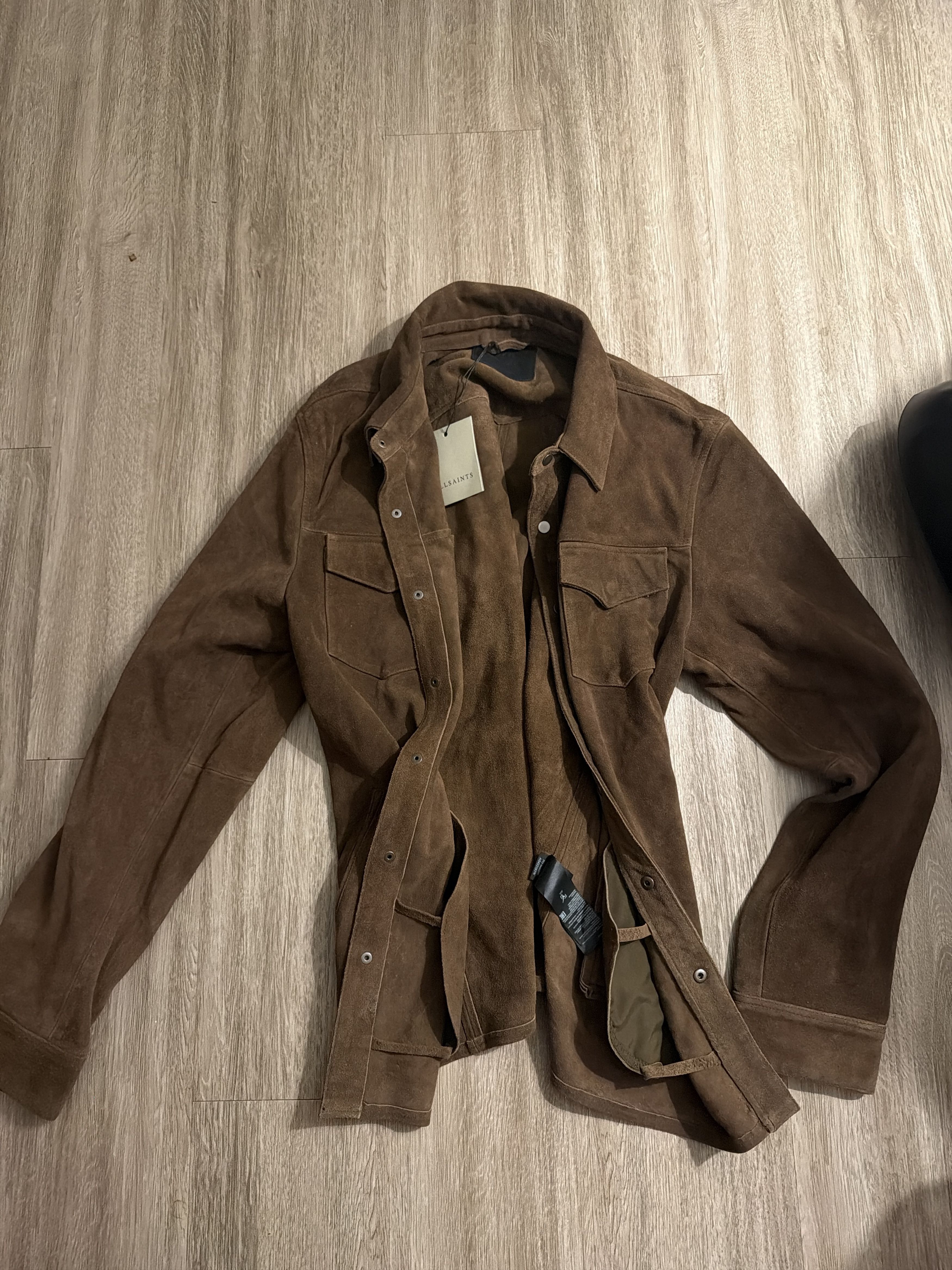 Allsaints Sully Suede Shirt Size US XL / EU 56 / 4 - 1 Thumbnail