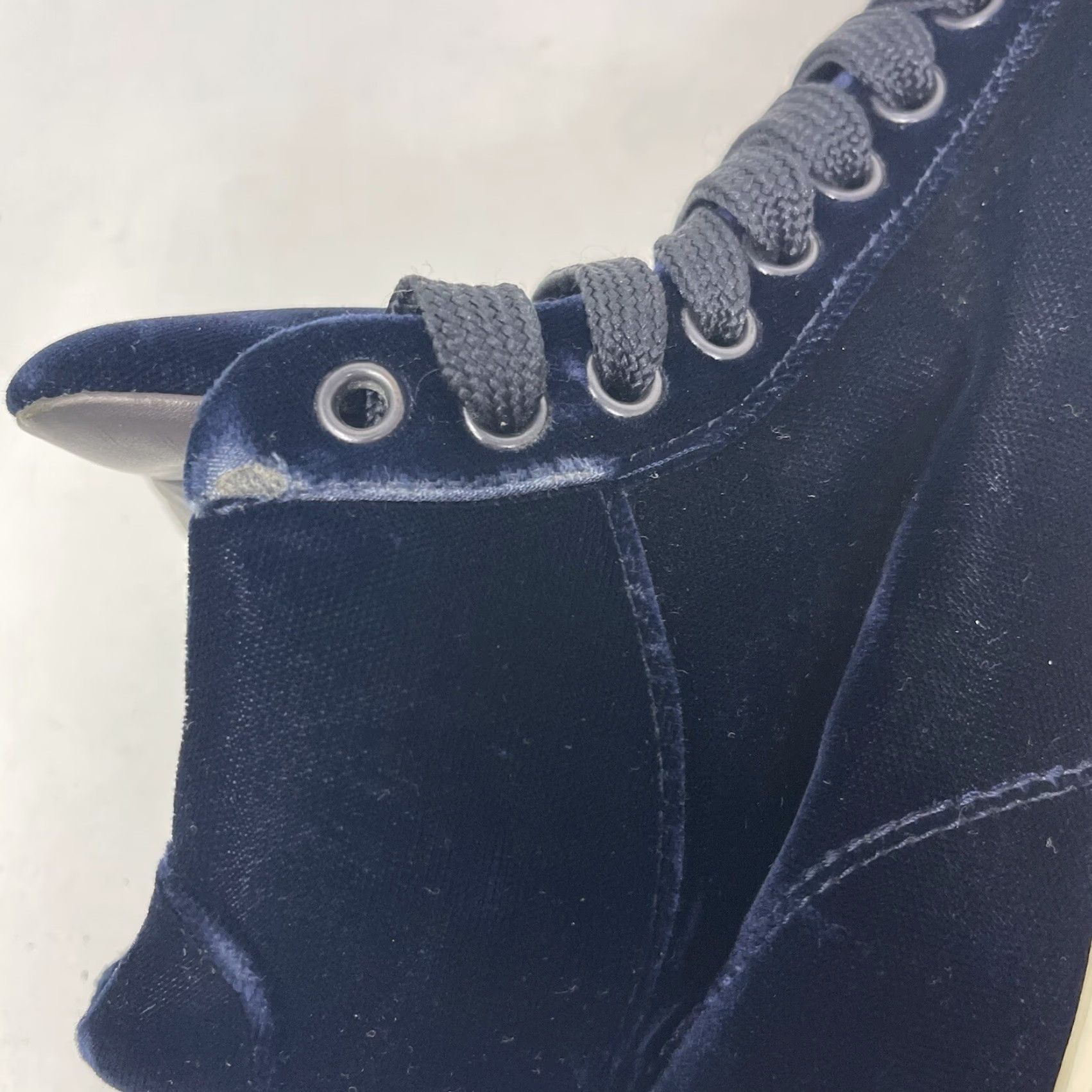 Tom Ford TOM FORD Sneakers Mens Size 6 38 Velvet High Top Blue Distressed Preppy 80s 90s Hipster Logo Casual Shoes Size US S / EU 44-46 / 1 - 7 Thumbnail