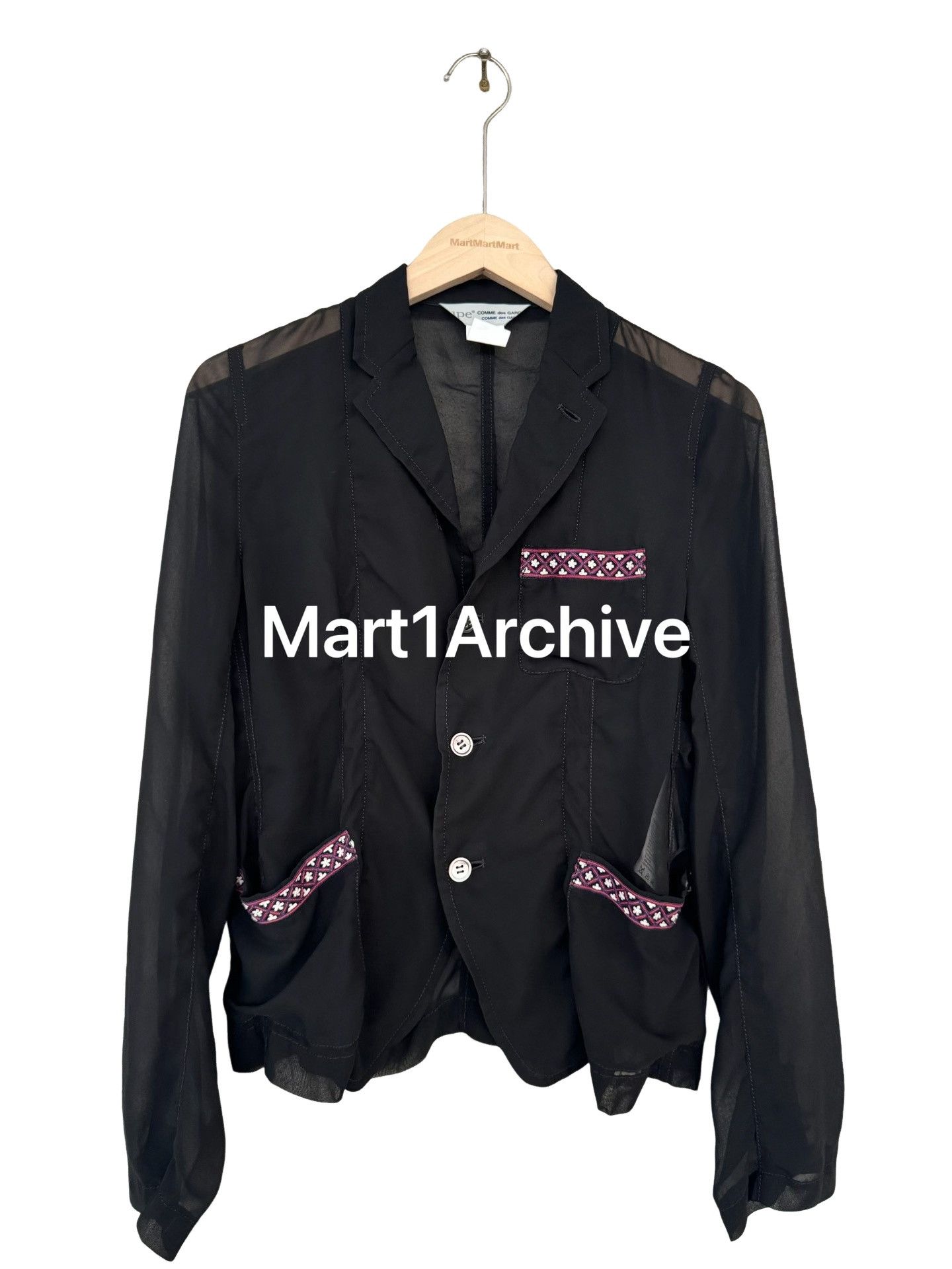 Comme des Garcons Comme des Garçons Embroidered Trim Jacket Size S Size S / US 4 / IT 40 - 1 Thumbnail