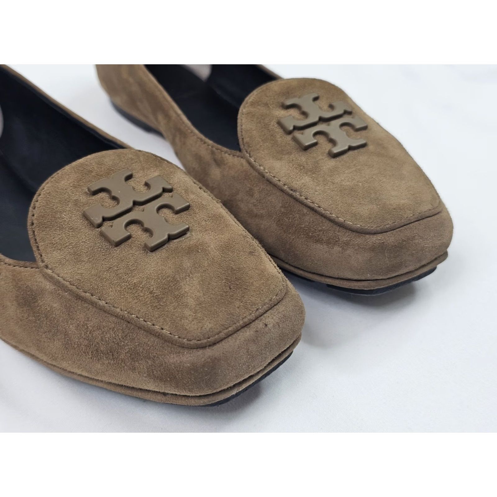 Tory Burch Tory Burch Ballet Womens Brown Suede Leather Slip Flat Women Slide Loafer Logo Size US 7 / IT 37 - 7 Thumbnail