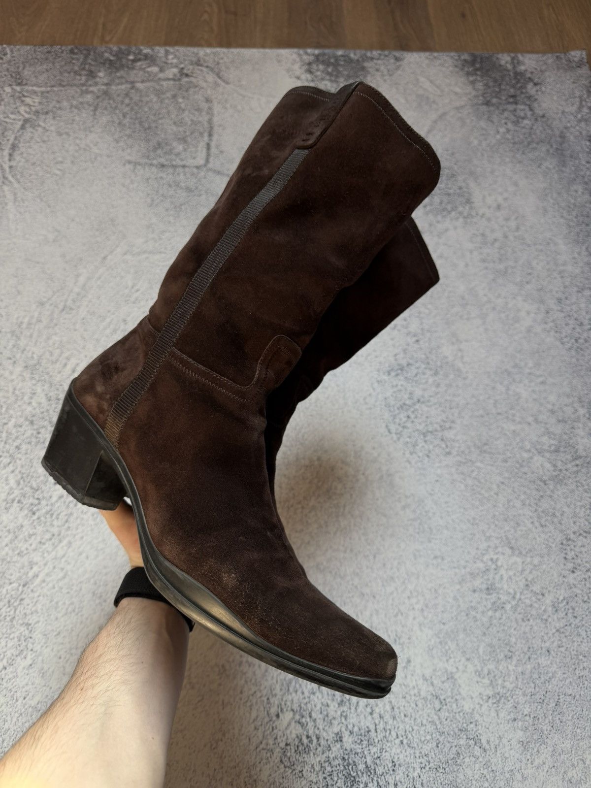 Prada 90s Prada Cowboy Western Suede Brown Boots(Guidi,CCP Style) Size US 7.5 / EU 40-41 - 2 Thumbnail