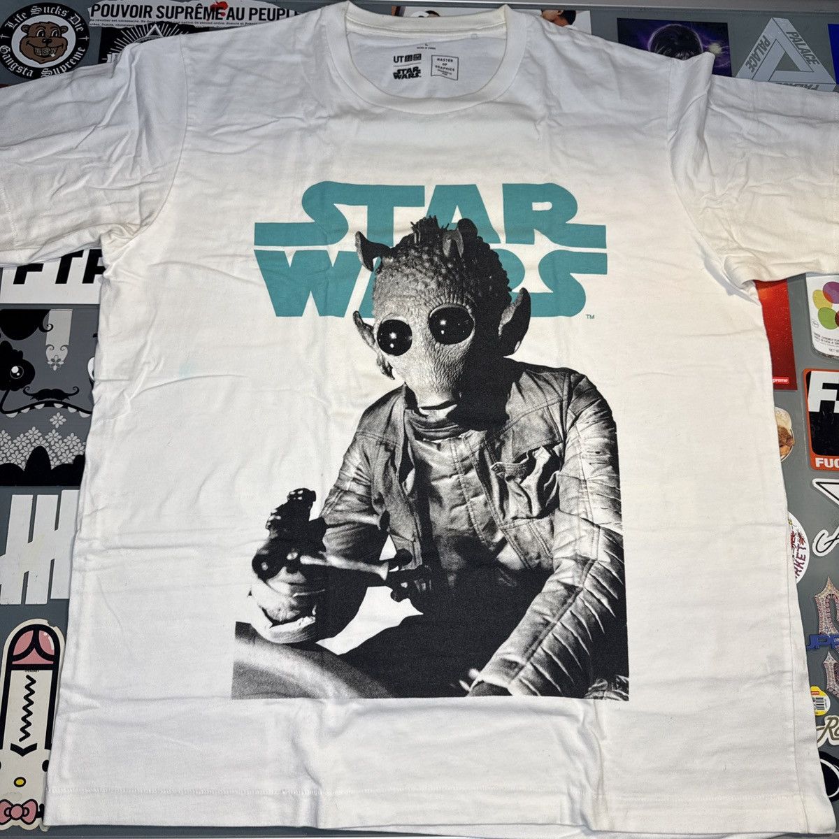 Nigo × Star Wars × Uniqlo Uniqlo Star Wars Greedo T Shirt Large White Nigo Size US L / EU 52-54 / 3 - 1 Thumbnail