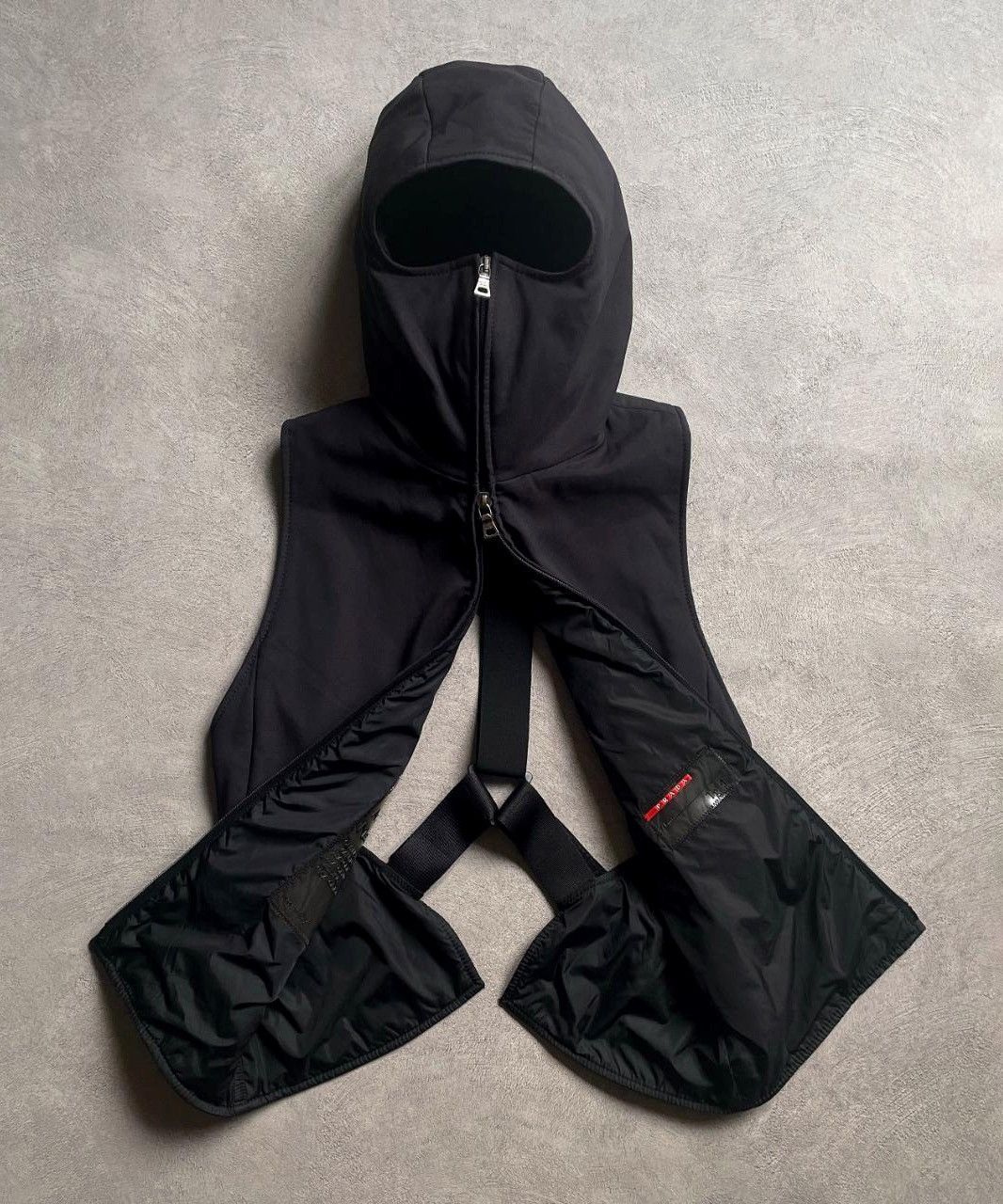 Prada 🔴 PRADA Vest Jacket Balaclava Utility 1999 Red Tab Black Size US XS / EU 42 / 0 - 2 Thumbnail