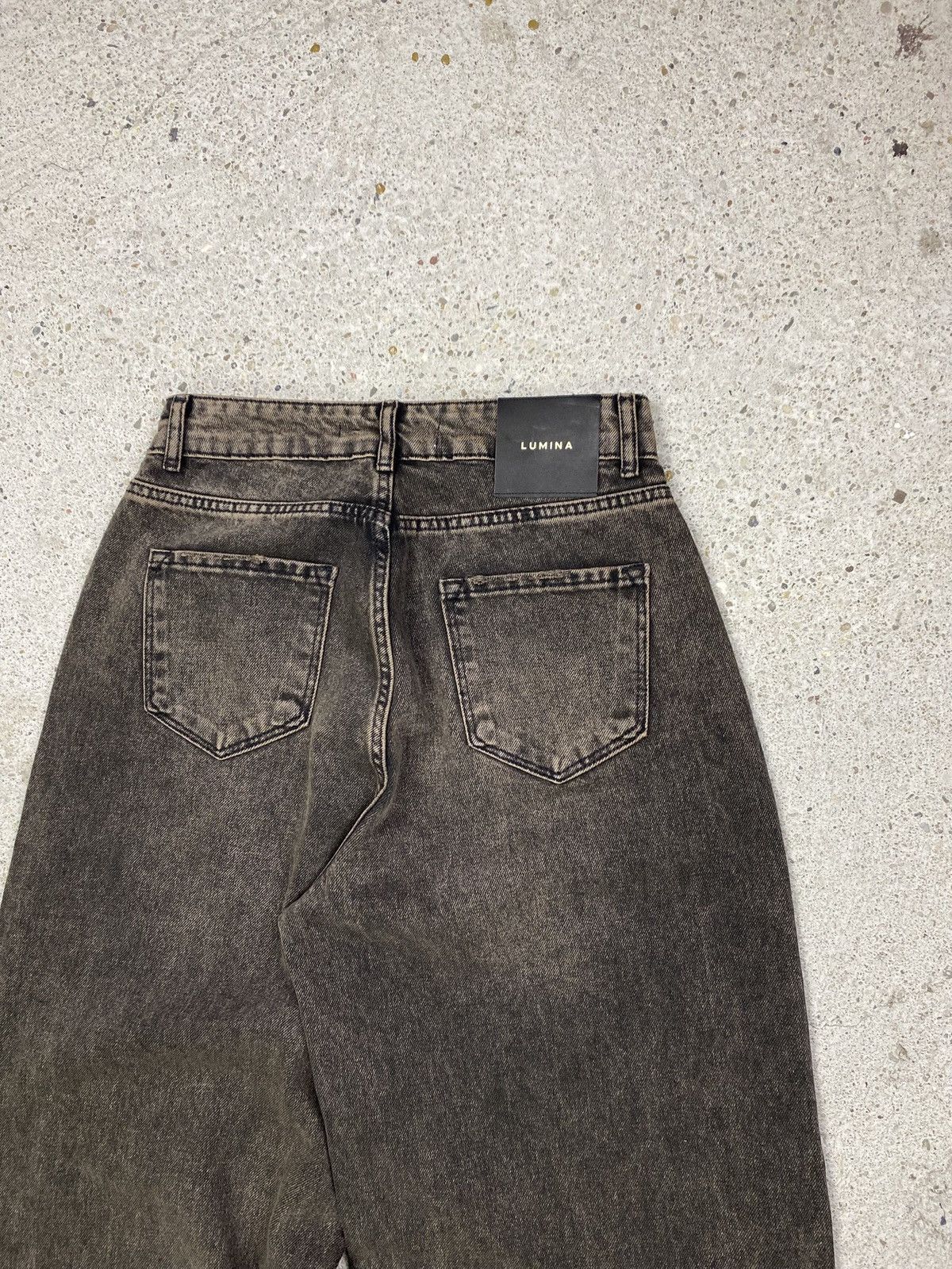 Vintage Lumina denim jeans brown autumn grey wide leg baggy fit Size 28" / US 6 / IT 42 - 3 Thumbnail