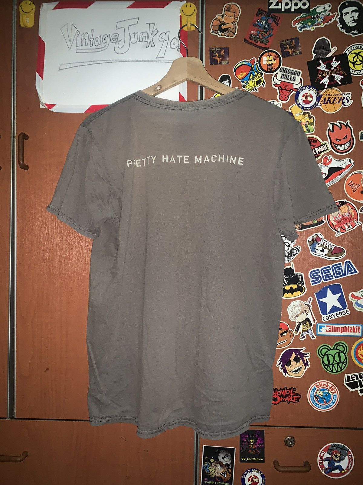 Band Tees Vintage Sunfaded Grey NINE INCH NAIL BAND T-shirt 00’s Size US M / EU 48-50 / 2 - 3 Thumbnail
