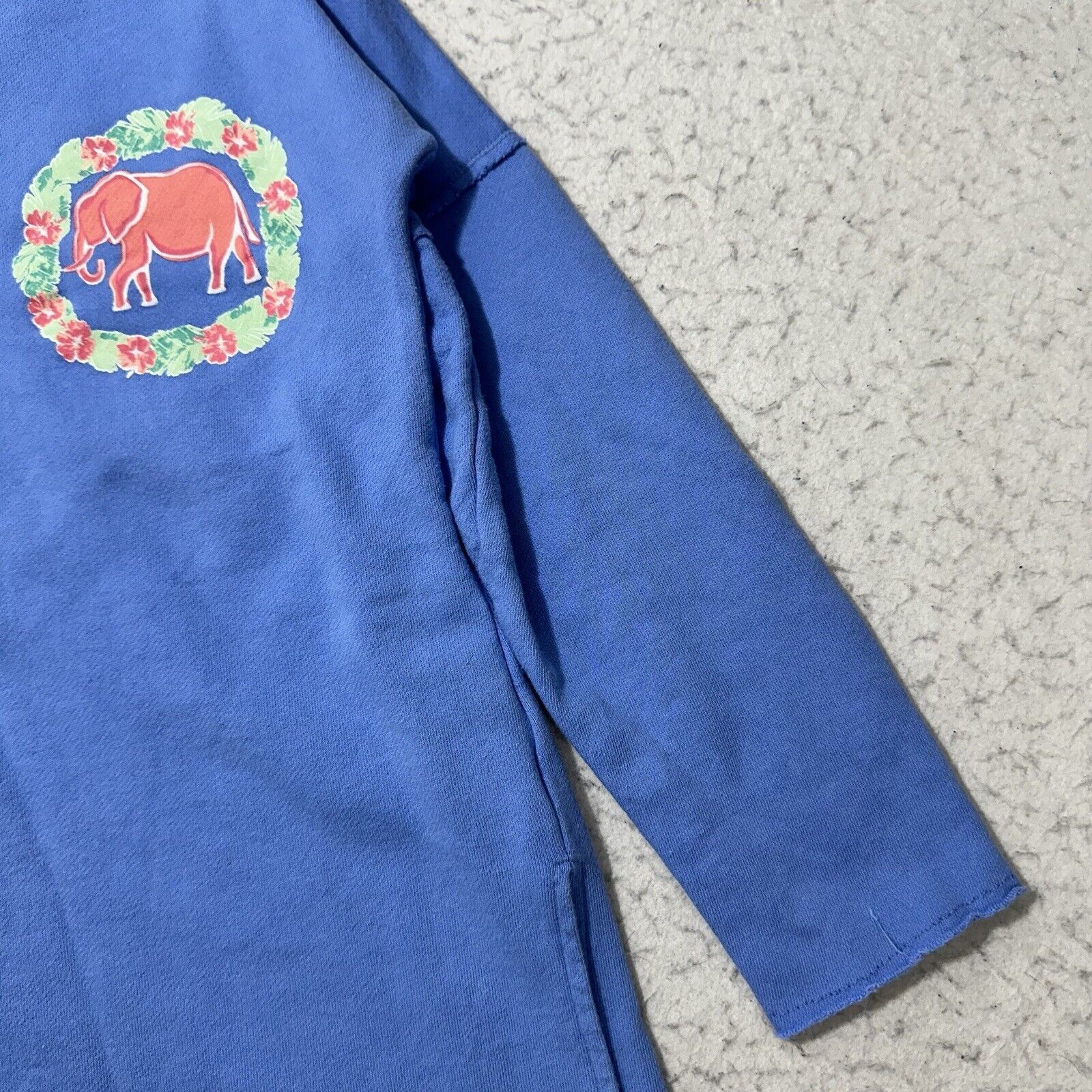 Other Crown & Ivy Medium Blue Pink Elephant Floral Sweatshirt Size M / US 6-8 / IT 42-44 - 10 Thumbnail