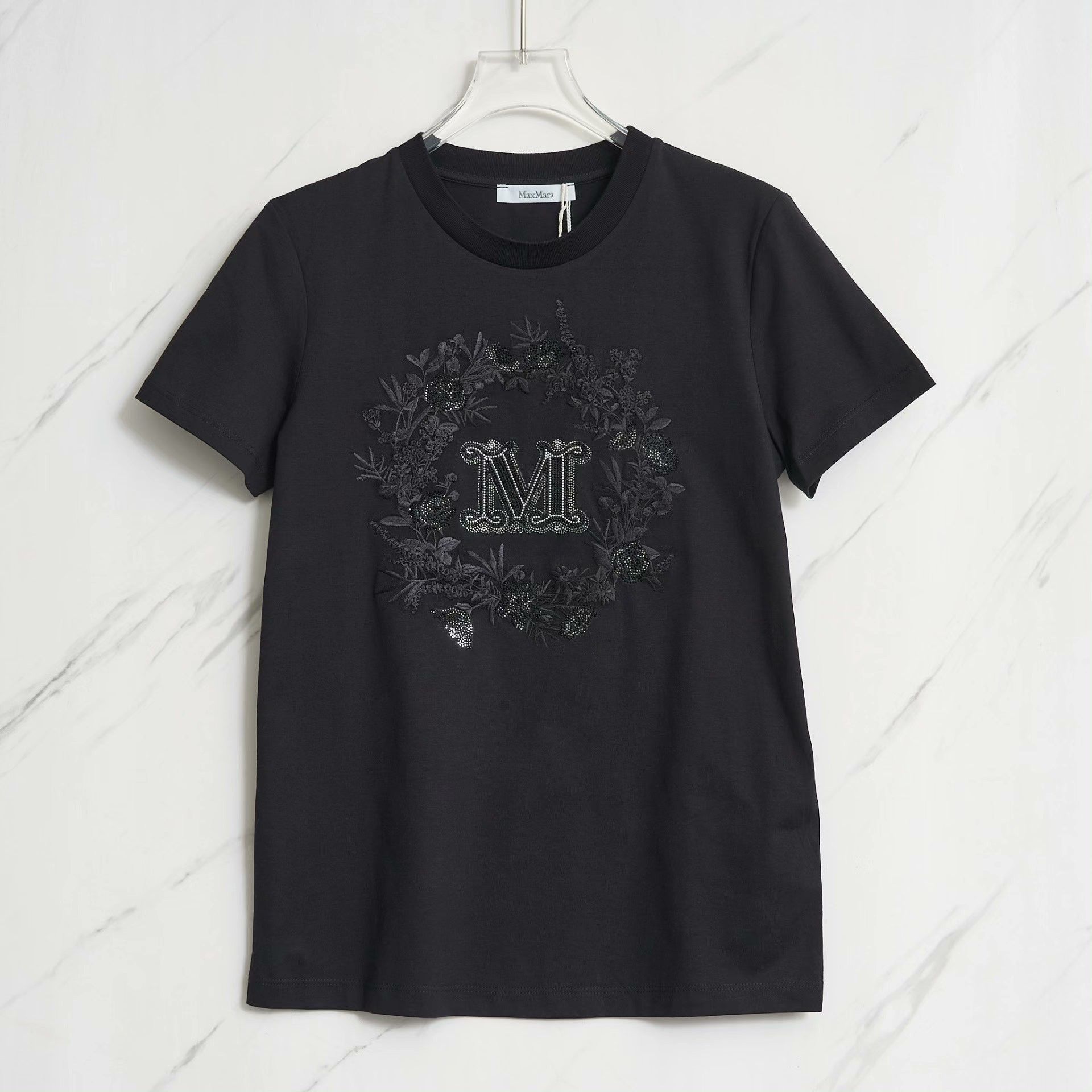 Max Mara Max Mara Women's Rhinestone Embroidered T-shirt Size S / US 4 / IT 40 - 1 Thumbnail