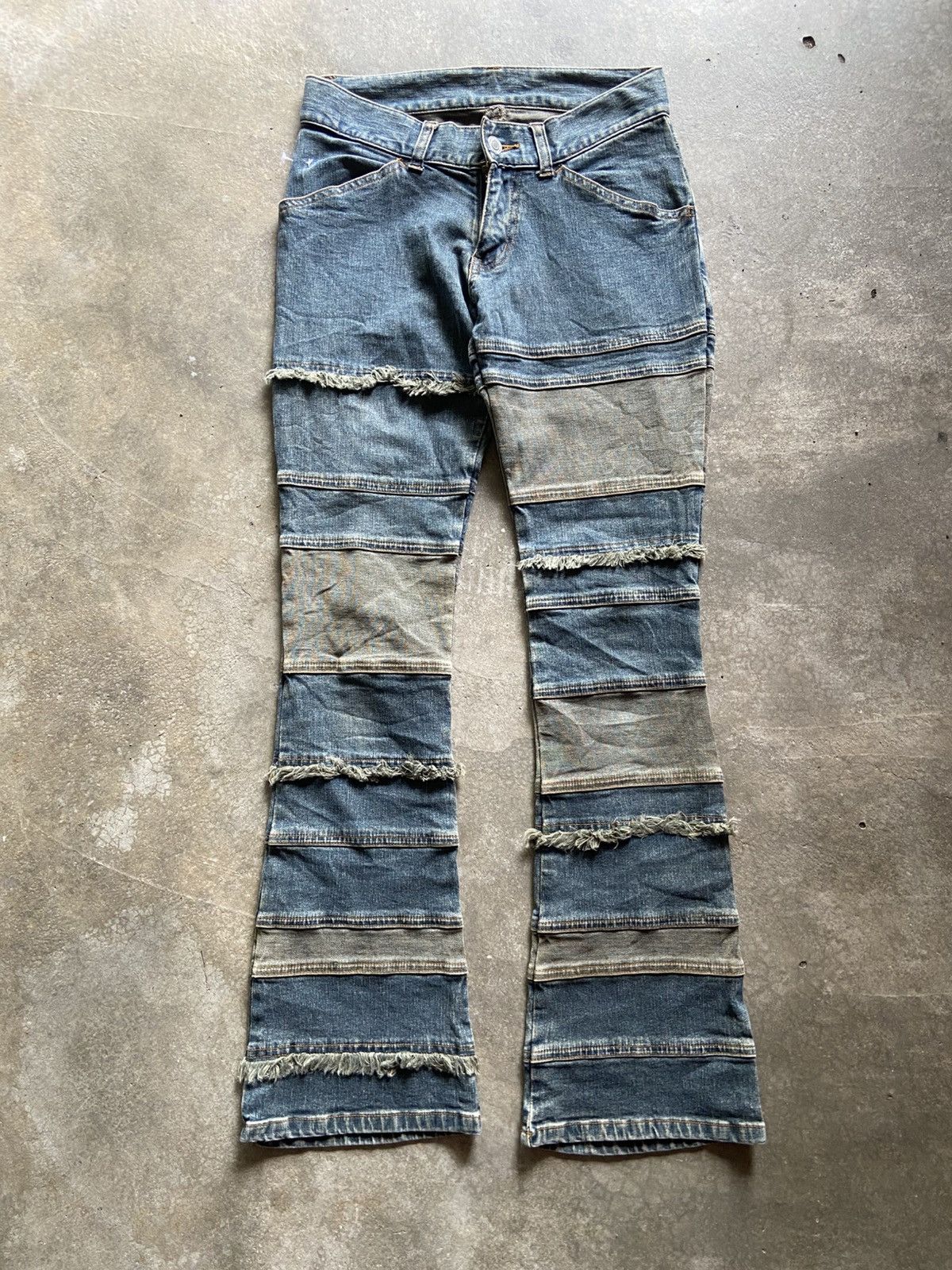 Japanese Brand ❗️Patchwork Flare Jeans Y2K Japanese Archive Size 28" / US 6 / IT 42 - 1 Thumbnail