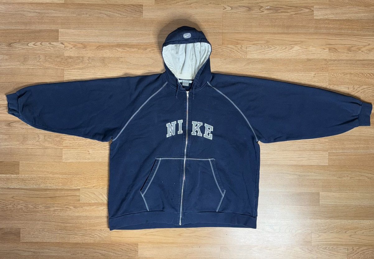 Nike Vintage 2000s Silver Tab Nike Navy Full Zip Up XXL Size US XXL / EU 58 / 5 - 3 Thumbnail