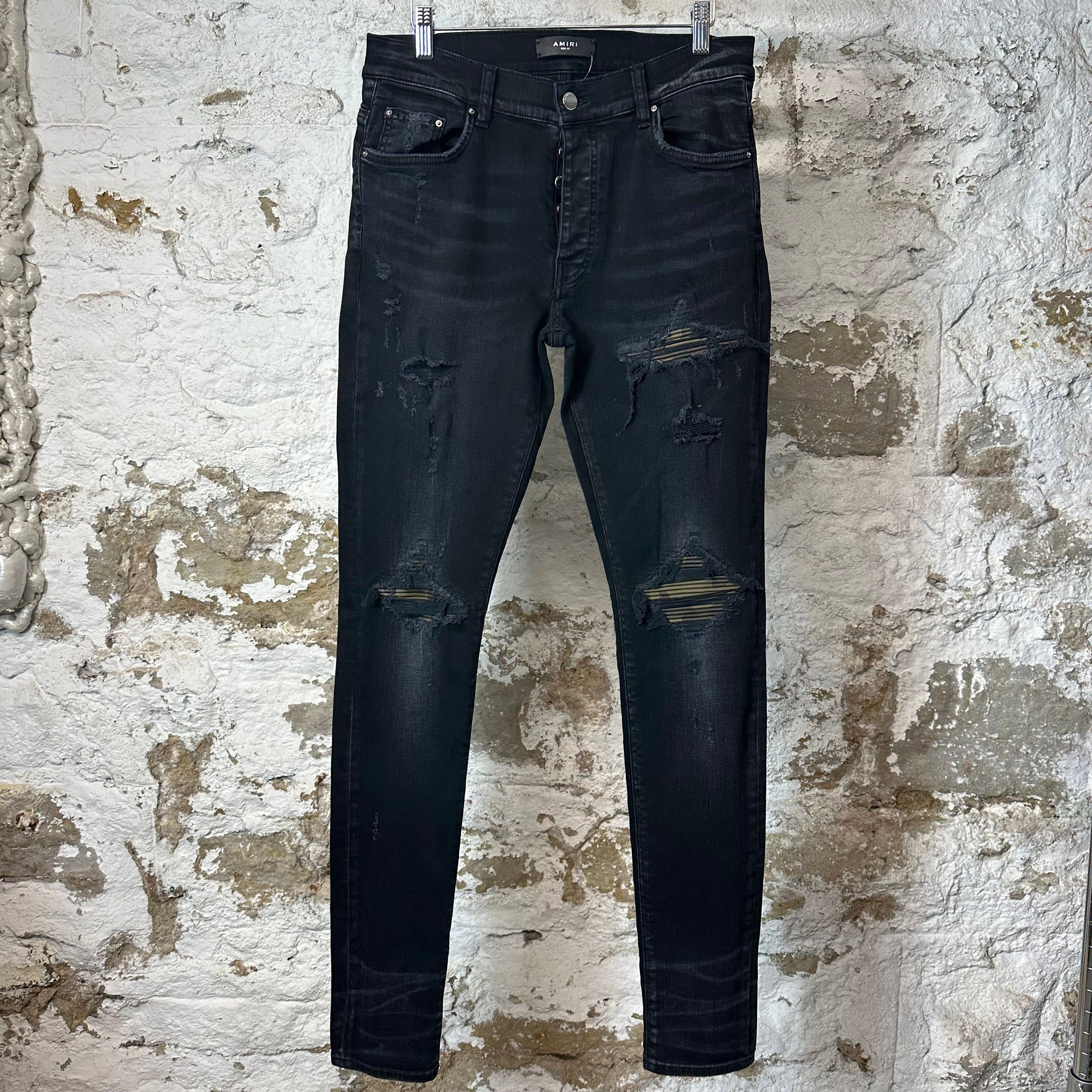 Amiri Amiri Black Leopard Patch MX1 Jeans Size 32 | Grailed