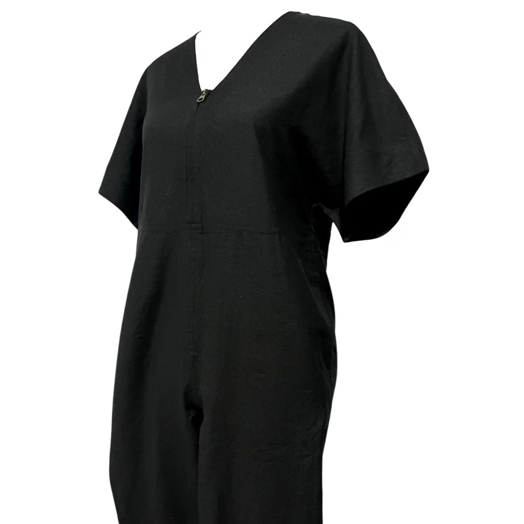 Billy Reid VINTAGE Billy Reid Women’s Jumpsuit Silk Black Short Sleeves Pockets Romper XS Size 26" / US 2 / IT 38 - 5 Thumbnail