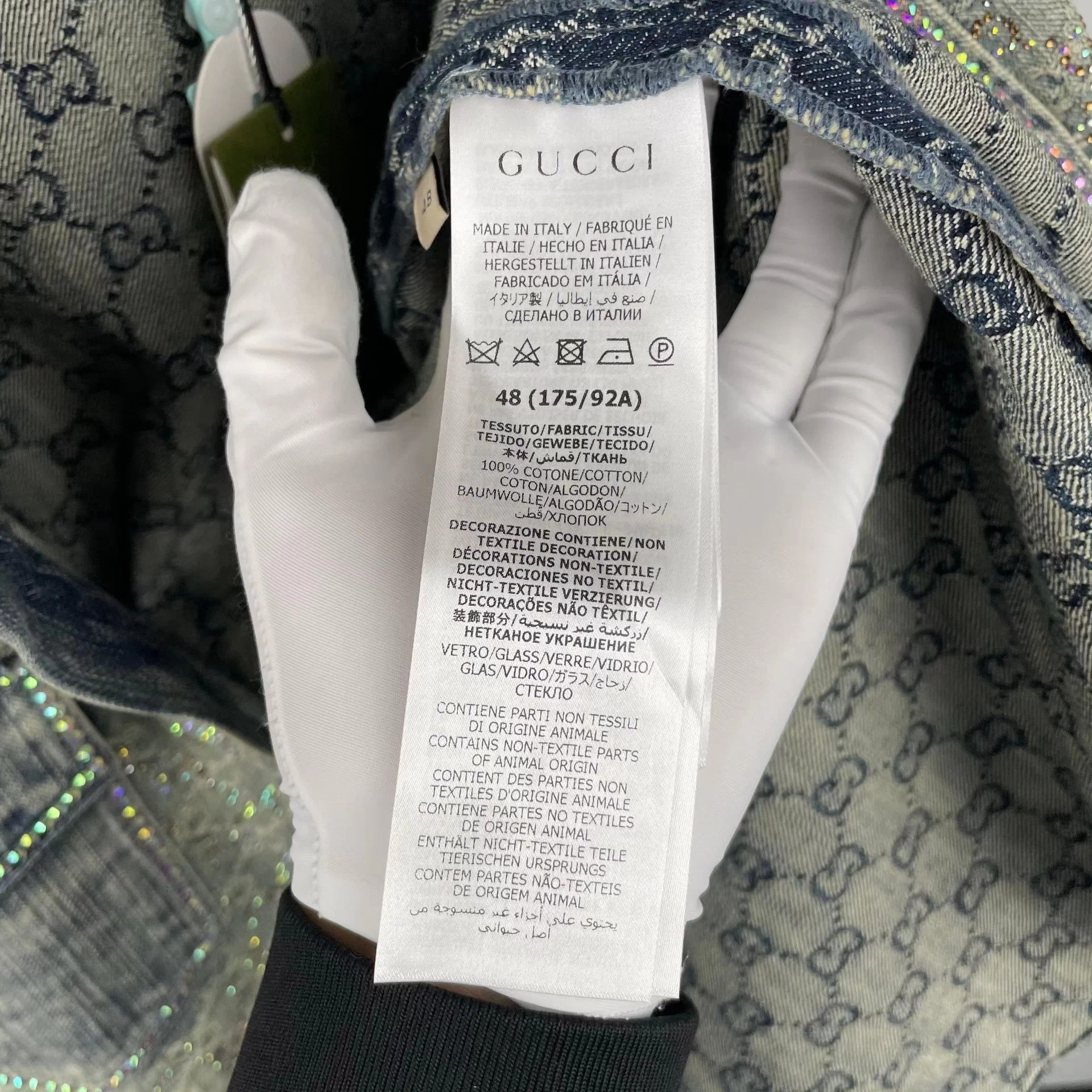 Gucci Gucci Distressed Blue Denim Jacket Paved Crystals 48 NWT Size US M / EU 48-50 / 2 - 6 Thumbnail