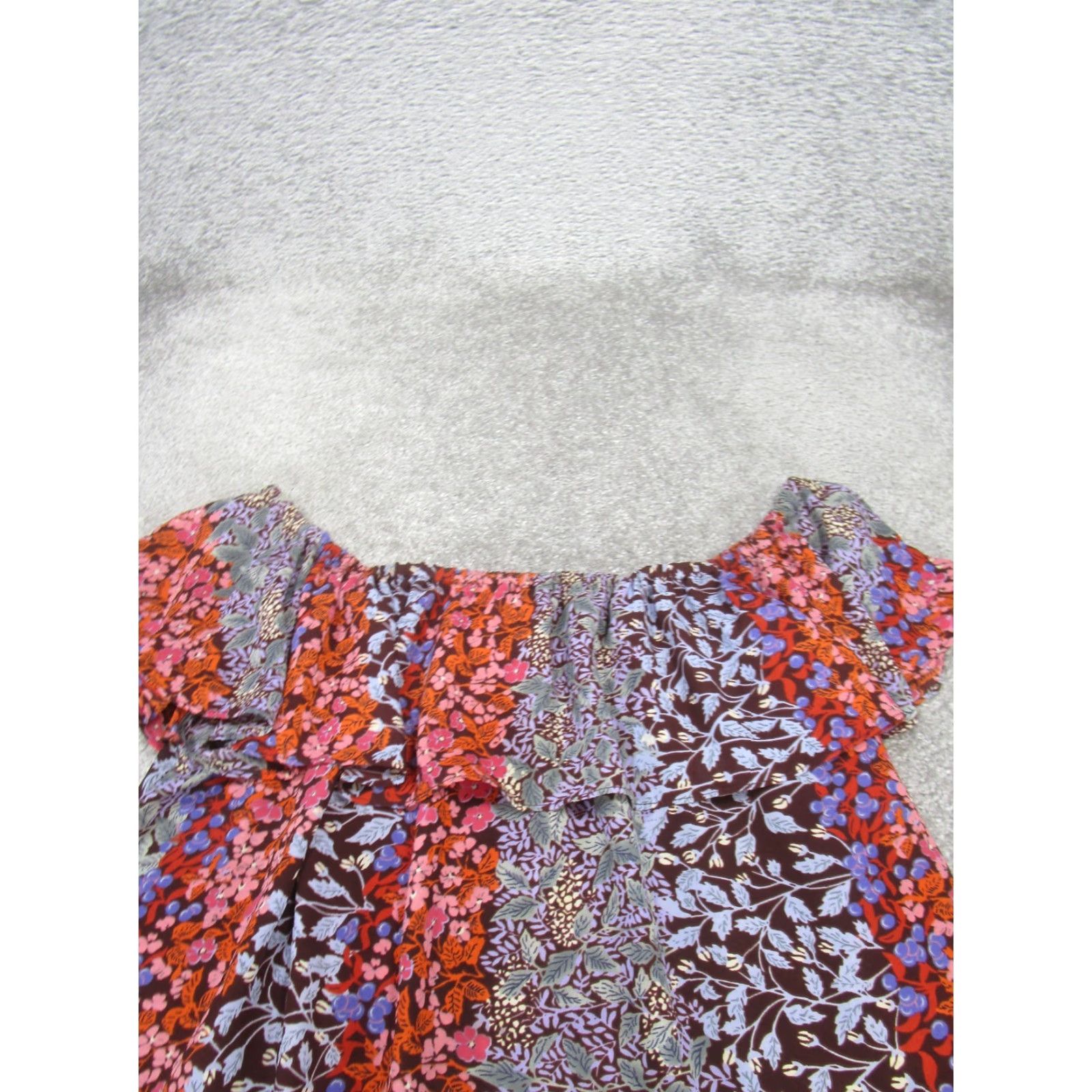 Vintage Maeve Shirt Womens Small Burgundy Red Floral Blouse Size S / US 4 / IT 40 - 2 Thumbnail