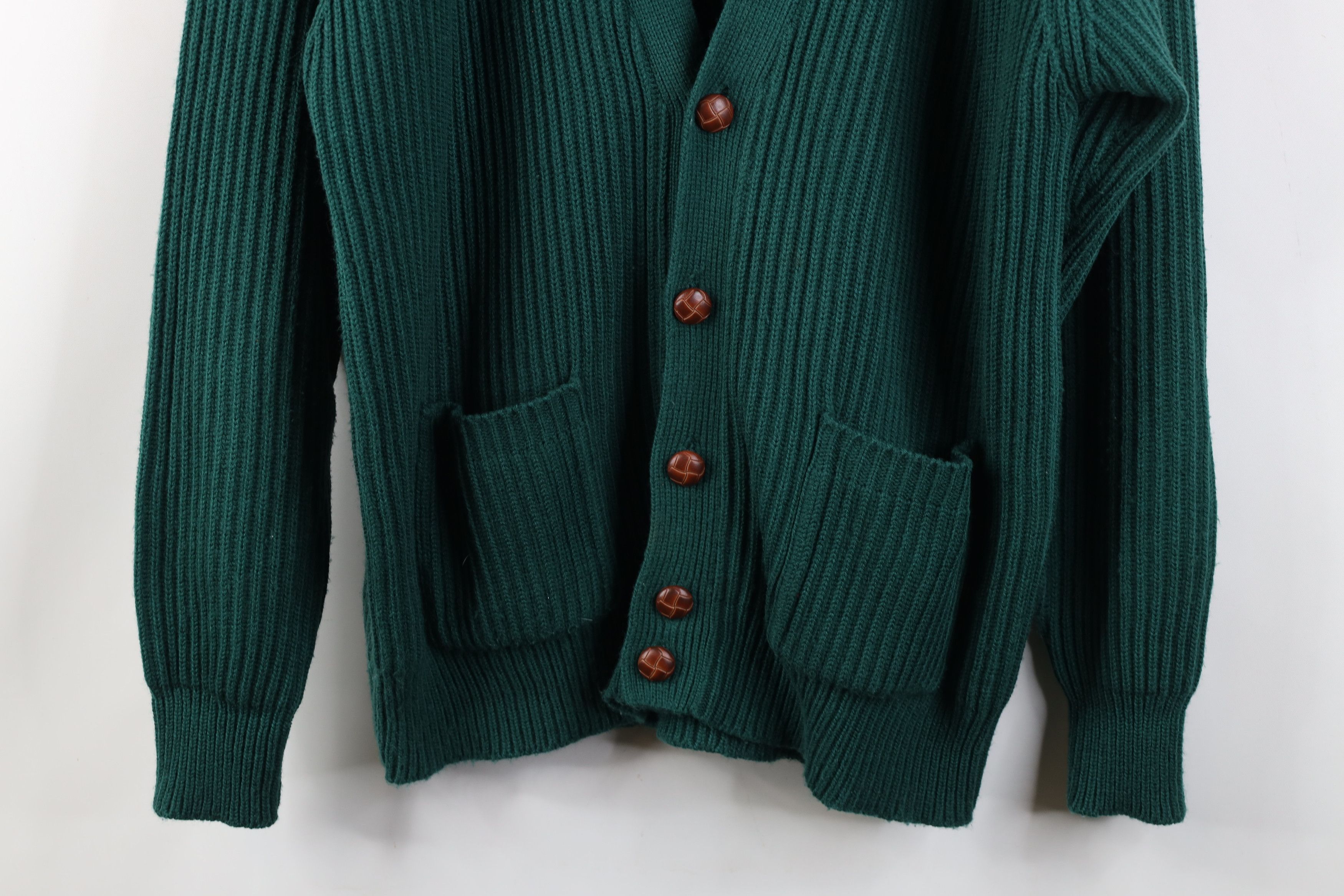 Vintage Vintage 90s Streetwear Heavy Chunky Ribbed Cardigan Sweater Size US M / EU 48-50 / 2 - 3 Thumbnail
