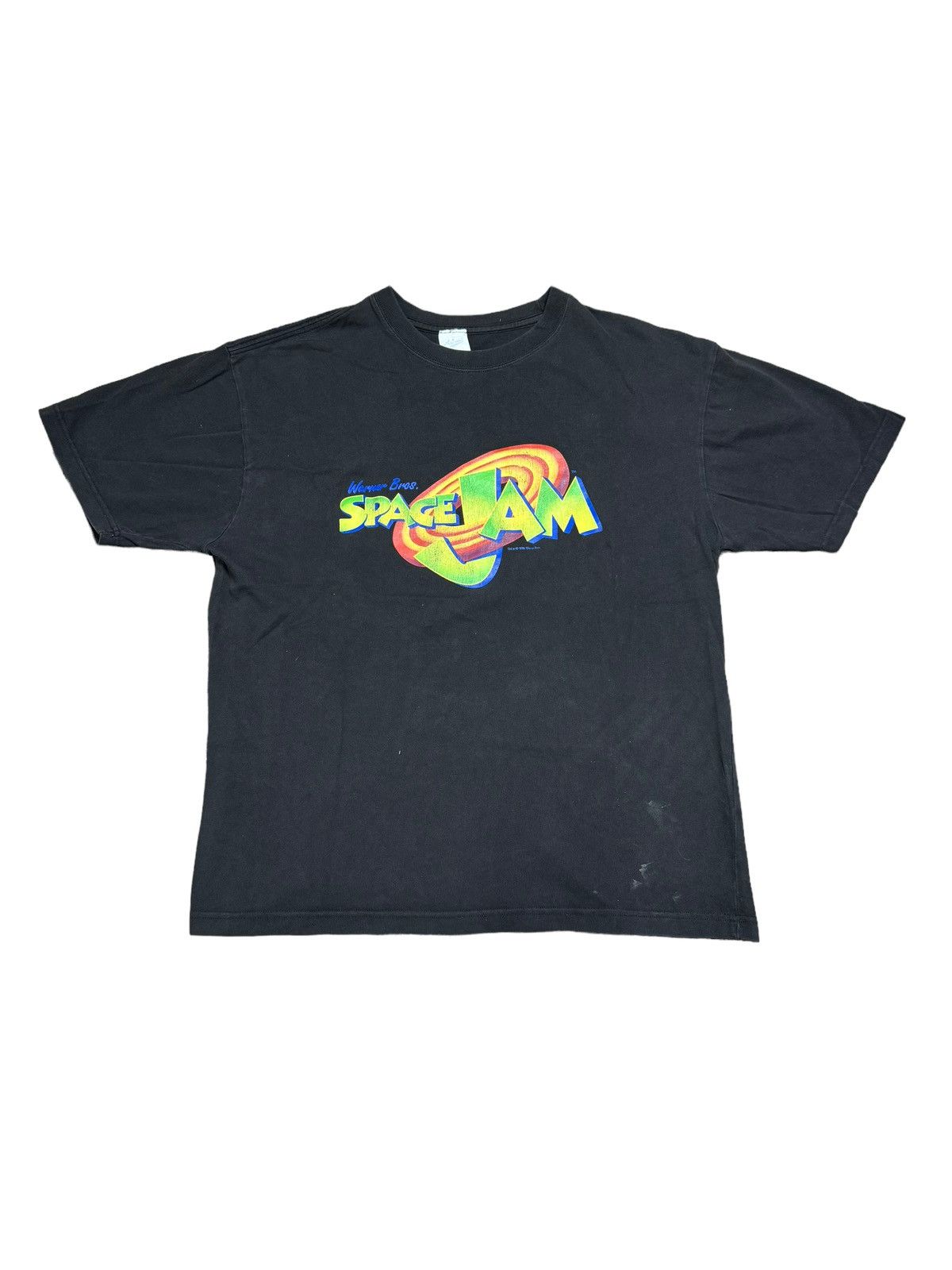 image of Cartoon Network x Vintage Warner Bros Space Jam 1996 Artent Tag in Black, Men's (Size Large)
