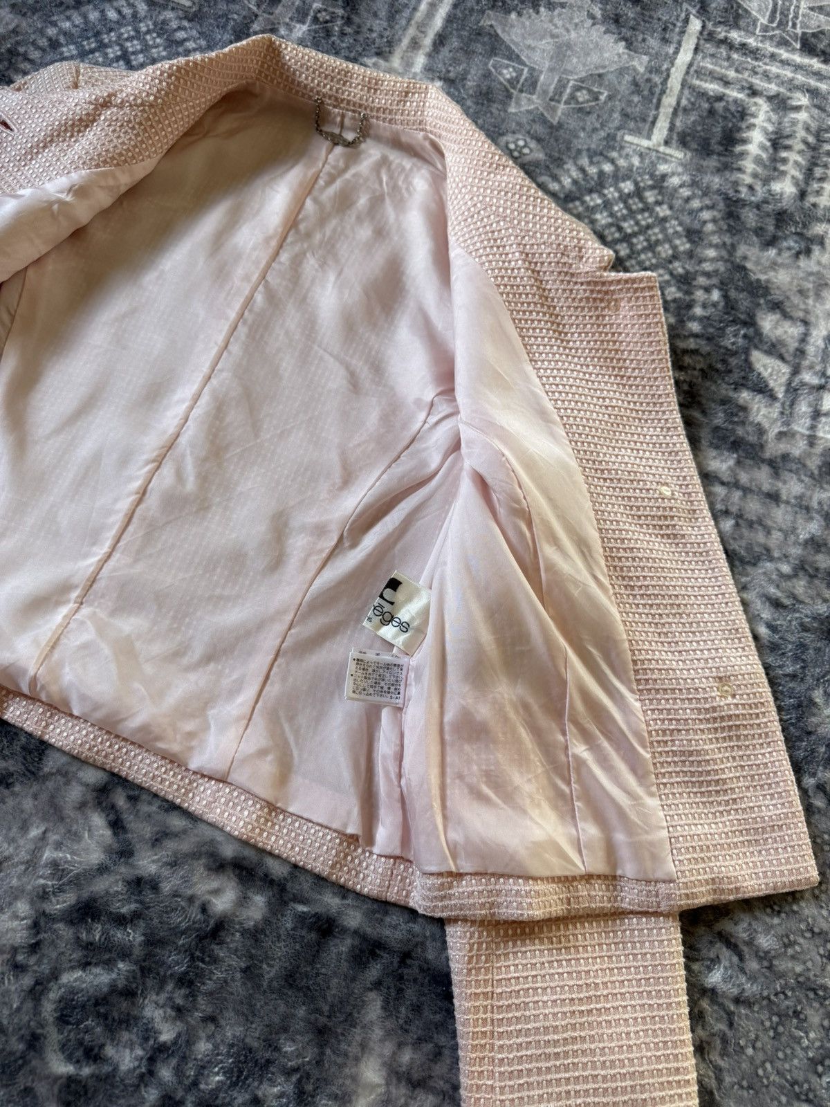 Courreges Vintage Couregges Pastel Pink Cropped Tweed Blazer Jacket Size M / US 6-8 / IT 42-44 - 14 Thumbnail