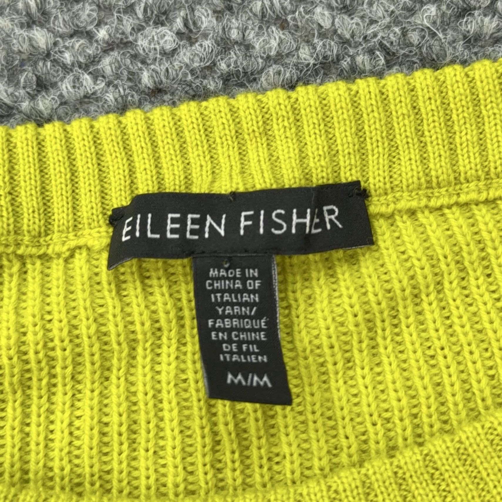 Eileen Fisher Eileen Fisher Sweater Womens Medium Yellow Merino Wool Crewneck Knit Raglan 3/4 Sleeve Pullover Knit's Solid Ribbed Vintage No Size M / US 6-8 / IT 42-44 - 5 Thumbnail