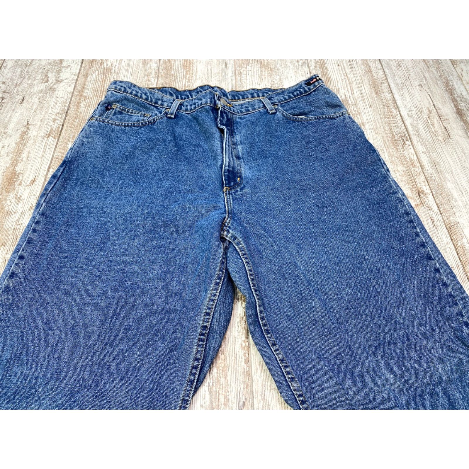 Polo Ralph Lauren VINTAGE Polo Jeans Co Ralph Lauren Jeans Men 38X34 Loose Baggy Full Leg Blue 80s 90s Retro Designers Mens Size US M / EU 48-50 / 2 - 5 Thumbnail