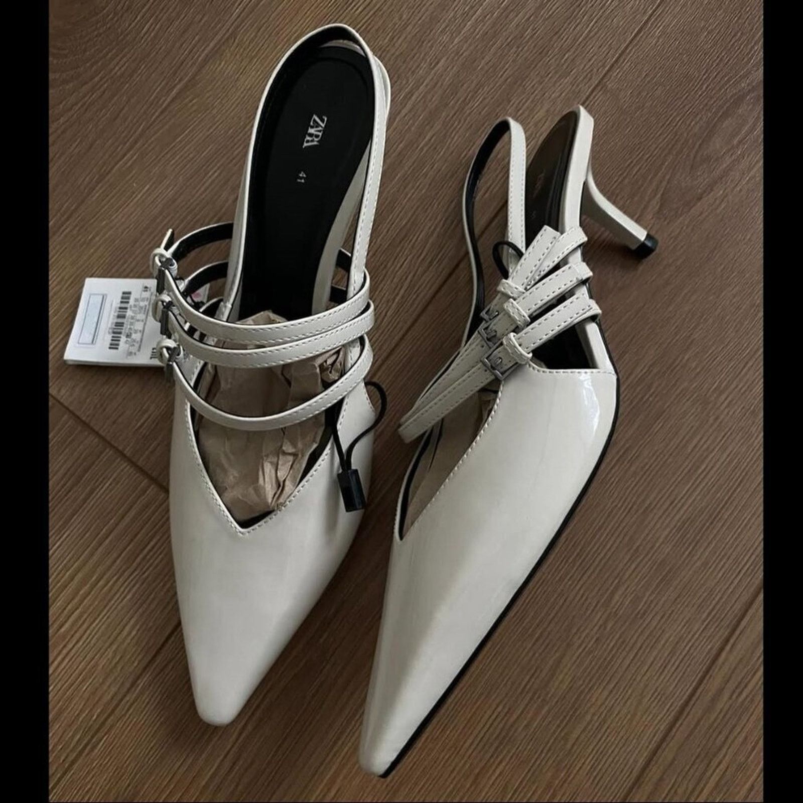 Zara HOT TREND!!! ZARA Pointed Toe Buckled Heels Size US 8 / IT 38 - 13 Thumbnail