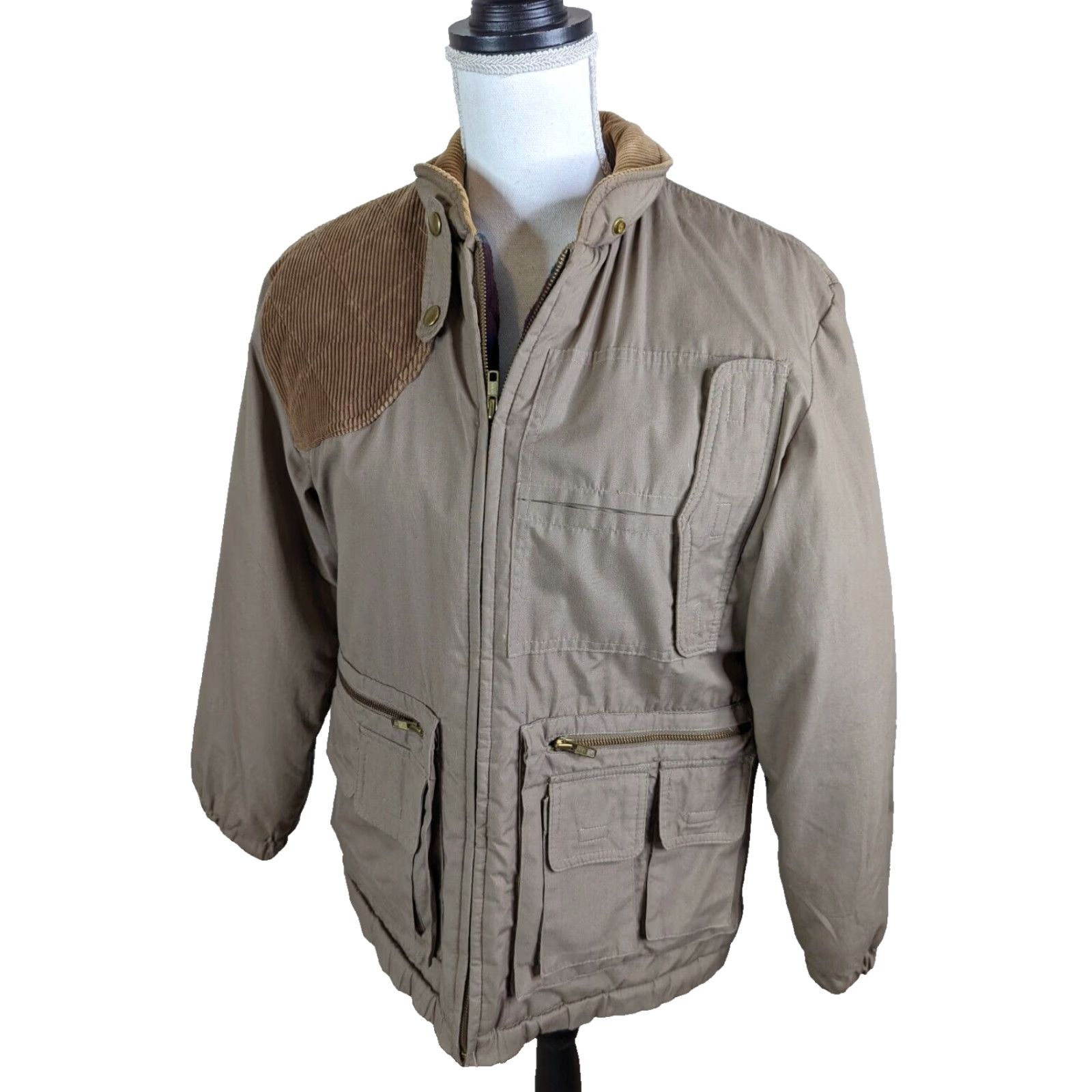 Vintage VINTAGE Mercer Street Express Bomber Jacket Coat Corduroy Trim Beige Women's M Parka Size M / US 6-8 / IT 42-44 - 5 Thumbnail