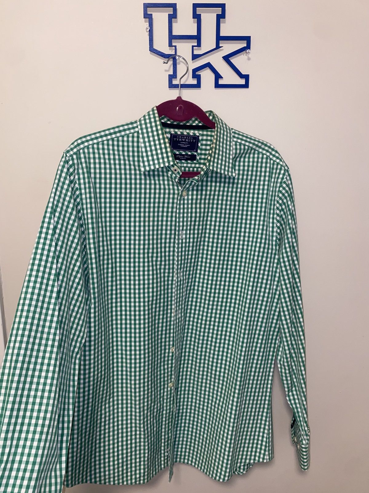 Charles Tyrwhitt Charles Tyrwhitt Green Button Up Dress Shirt Size US L / EU 52-54 / 3 - 1 Thumbnail