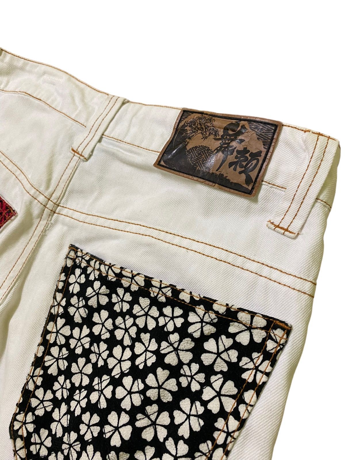 Japanese Brand Vintage Japanese Tradition Motive Patchwork Denim Jeans Size US 32 / EU 48 - 13 Thumbnail