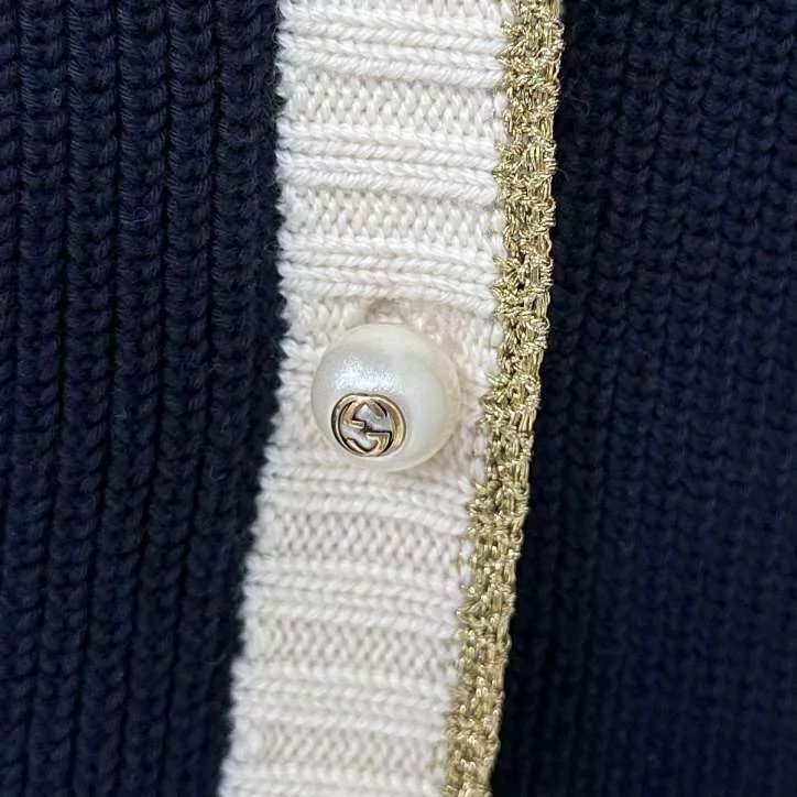 Gucci GUCCI Gold Thread Pearl Button Cardigan M Size M / US 6-8 / IT 42-44 - 4 Thumbnail