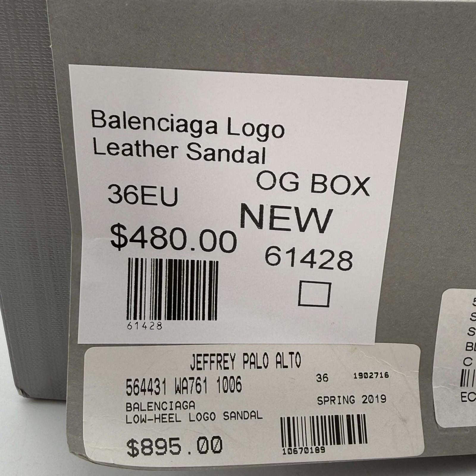Balenciaga Balenciaga Logo Leather Sandal 36EU New with Box Size US 6 / IT 36 - 12 Thumbnail