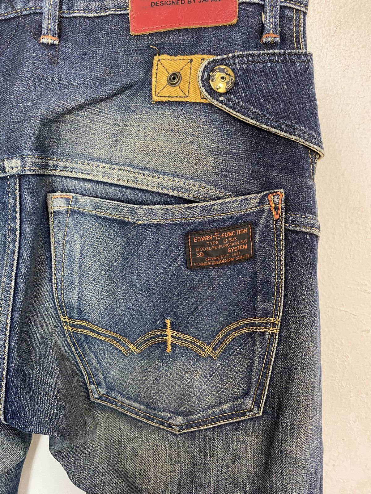 Edwin Edwin E Function 3D System Indigo Denim Unisex Size 28 Size US 29 - 8 Thumbnail