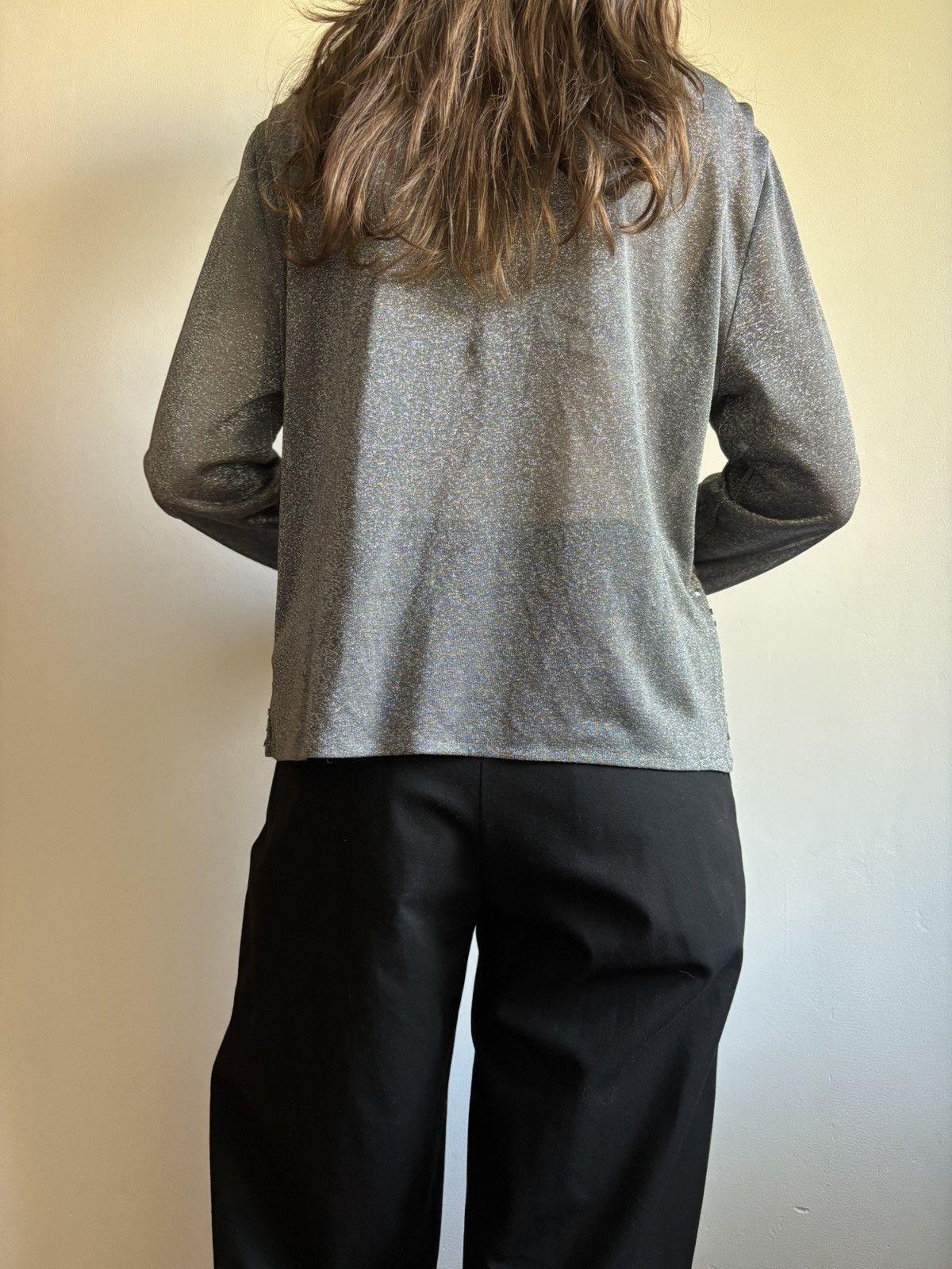 Cerruti 1881 × Vintage Vintage Cerruti 1881 silver sequin top shirt medieval y2k Size M / US 6-8 / IT 42-44 - 3 Thumbnail