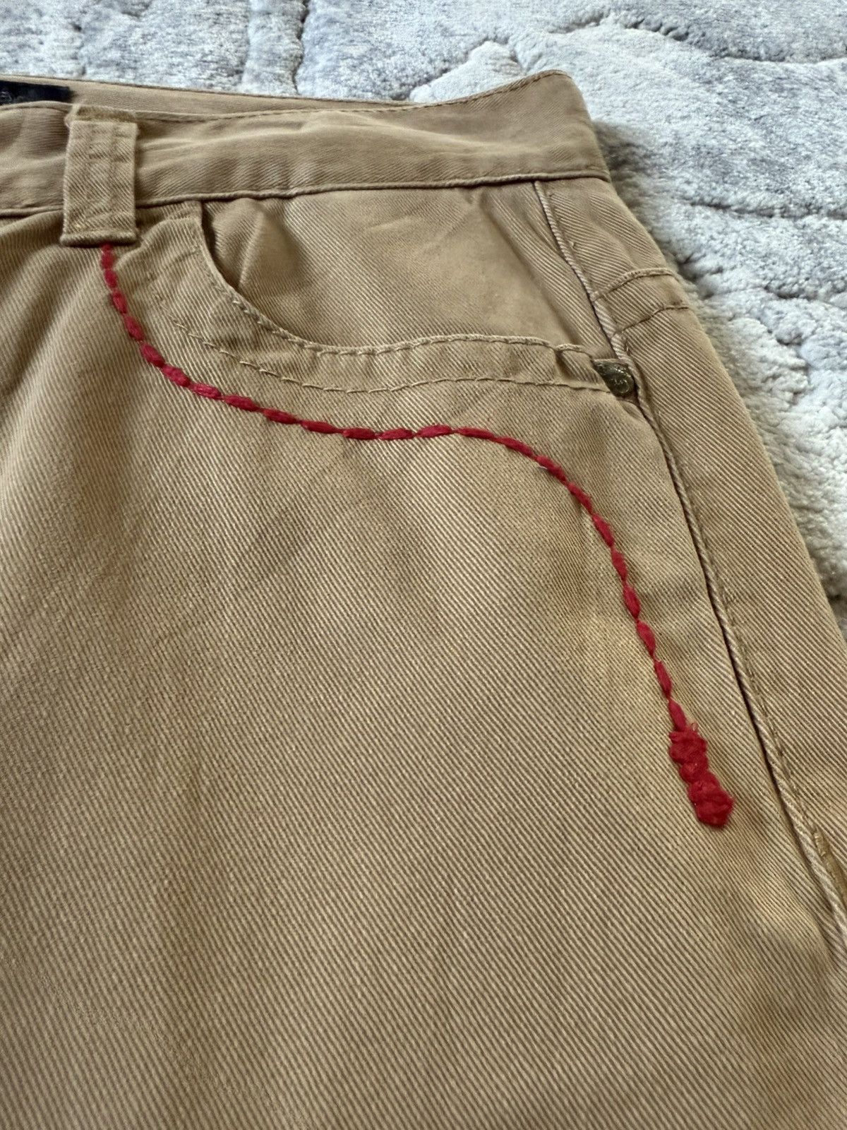 If Six Was Nine 2000s Red Pepper Japan Back Wing Chenille Embroidered Pants Size US 32 / EU 48 - 15 Thumbnail